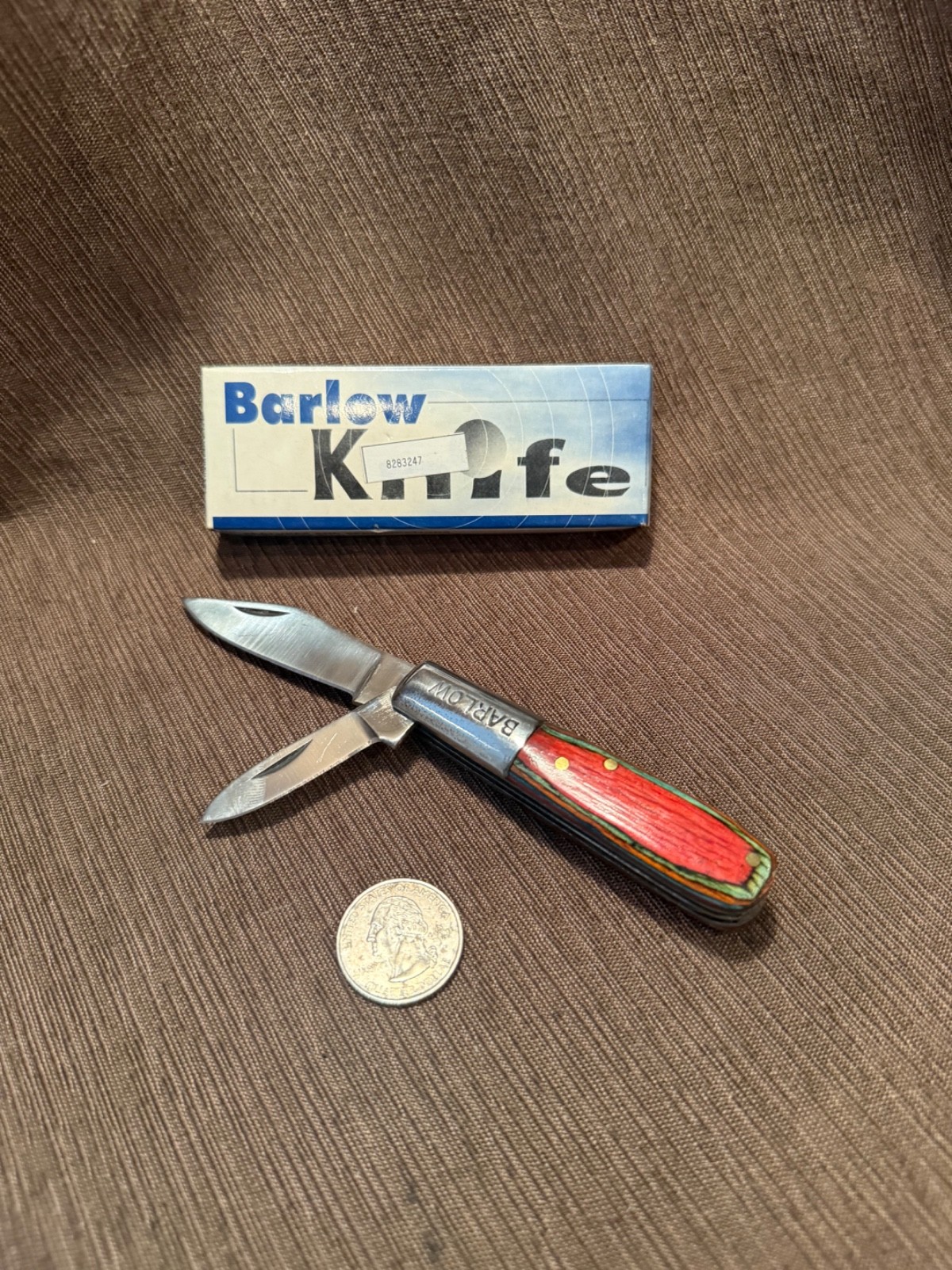 Barlow Wood Handle Stainless 2-Blade Pocketknife Clip Point Pen Slipjoint