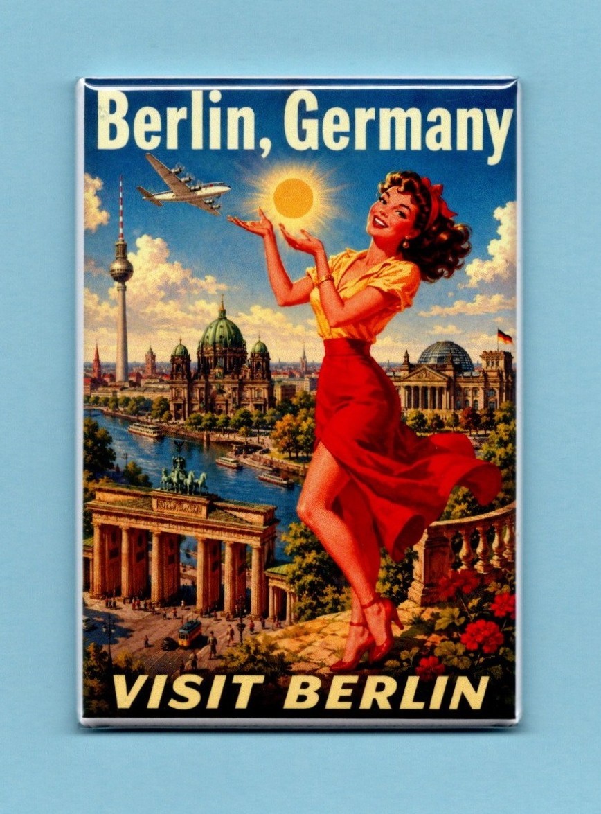BERLIN GERMANY TRAVEL POSTER *2X3 FRIDGE MAGNET* VACATION VISIT HISTORIC VIBRANT