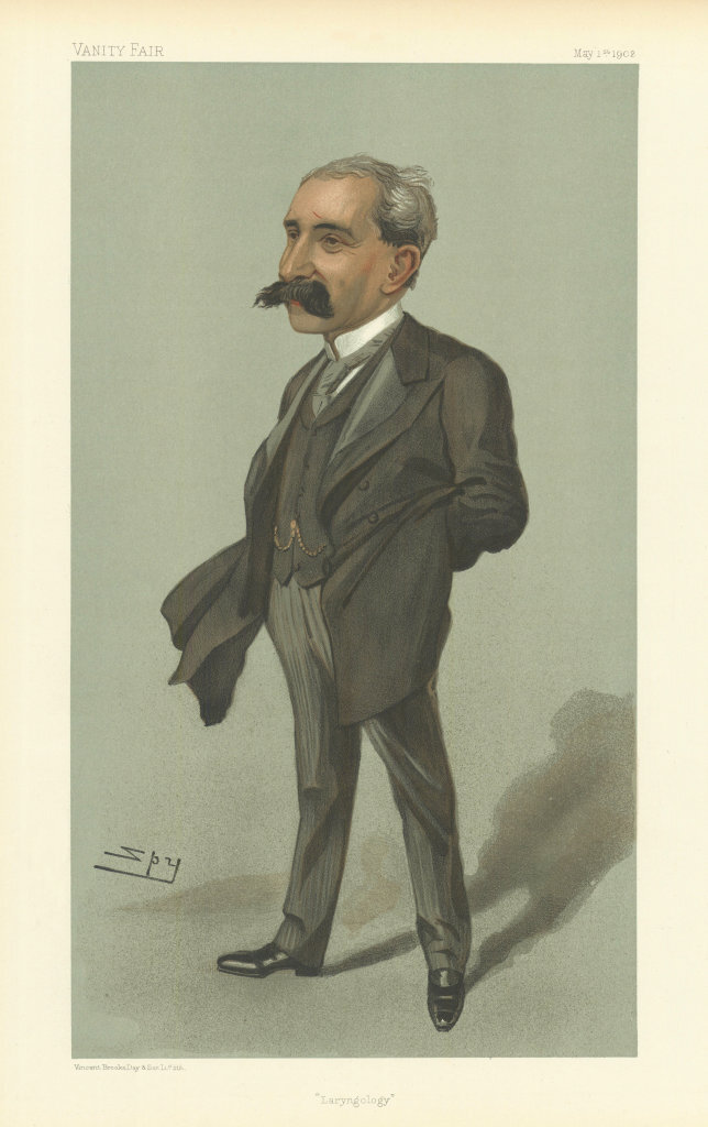 VANITY FAIR SPY CARTOON Sir Felix Semon FRCP ‘Laryngology’. Doctor 1902 print