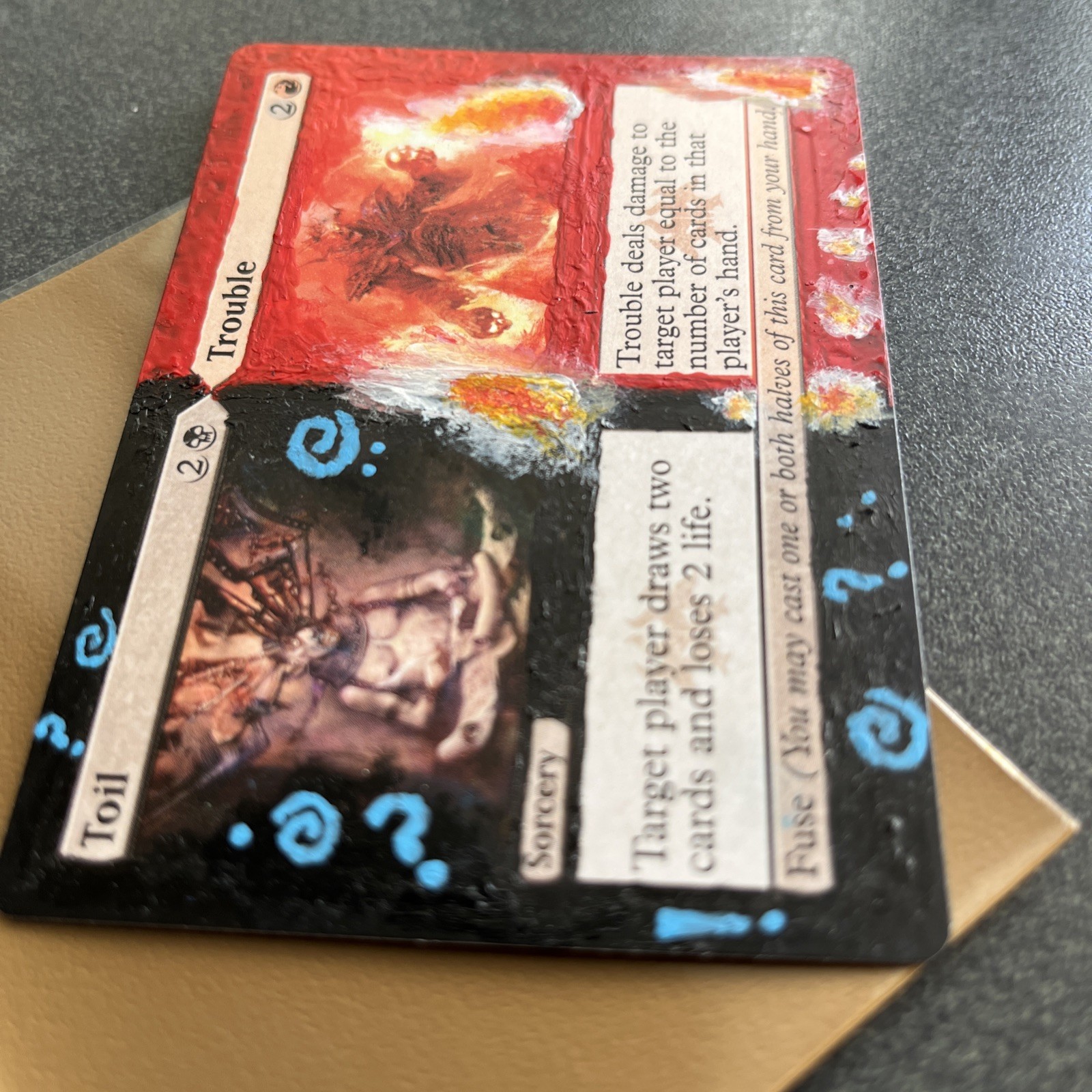 Toil Trouble – Altered Hand Painted – Mtg – Heavy Acrylic