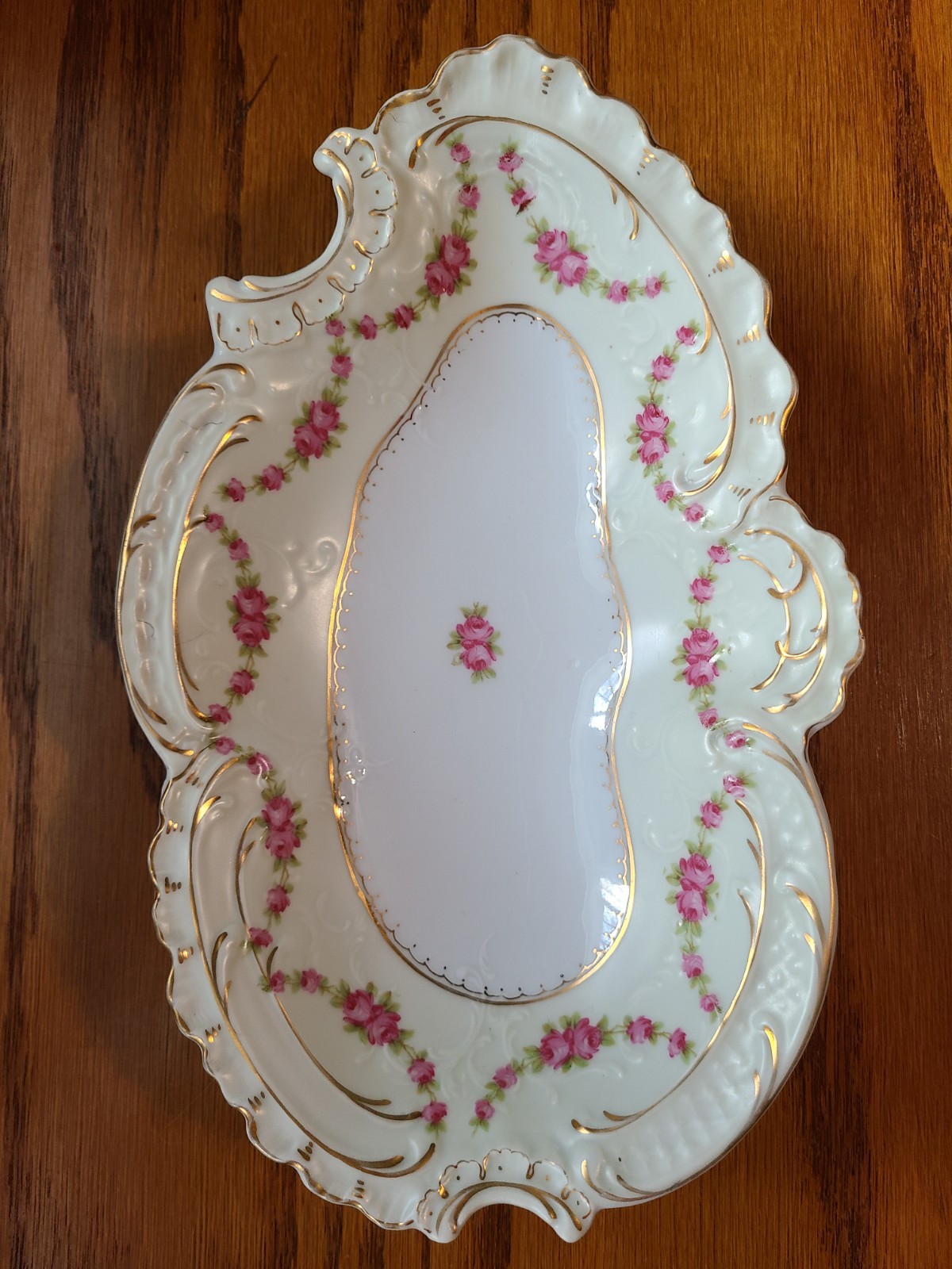 1900’s Old Ivory Floral Bone China Sauce Bowl Gold Trim – Made in Germany