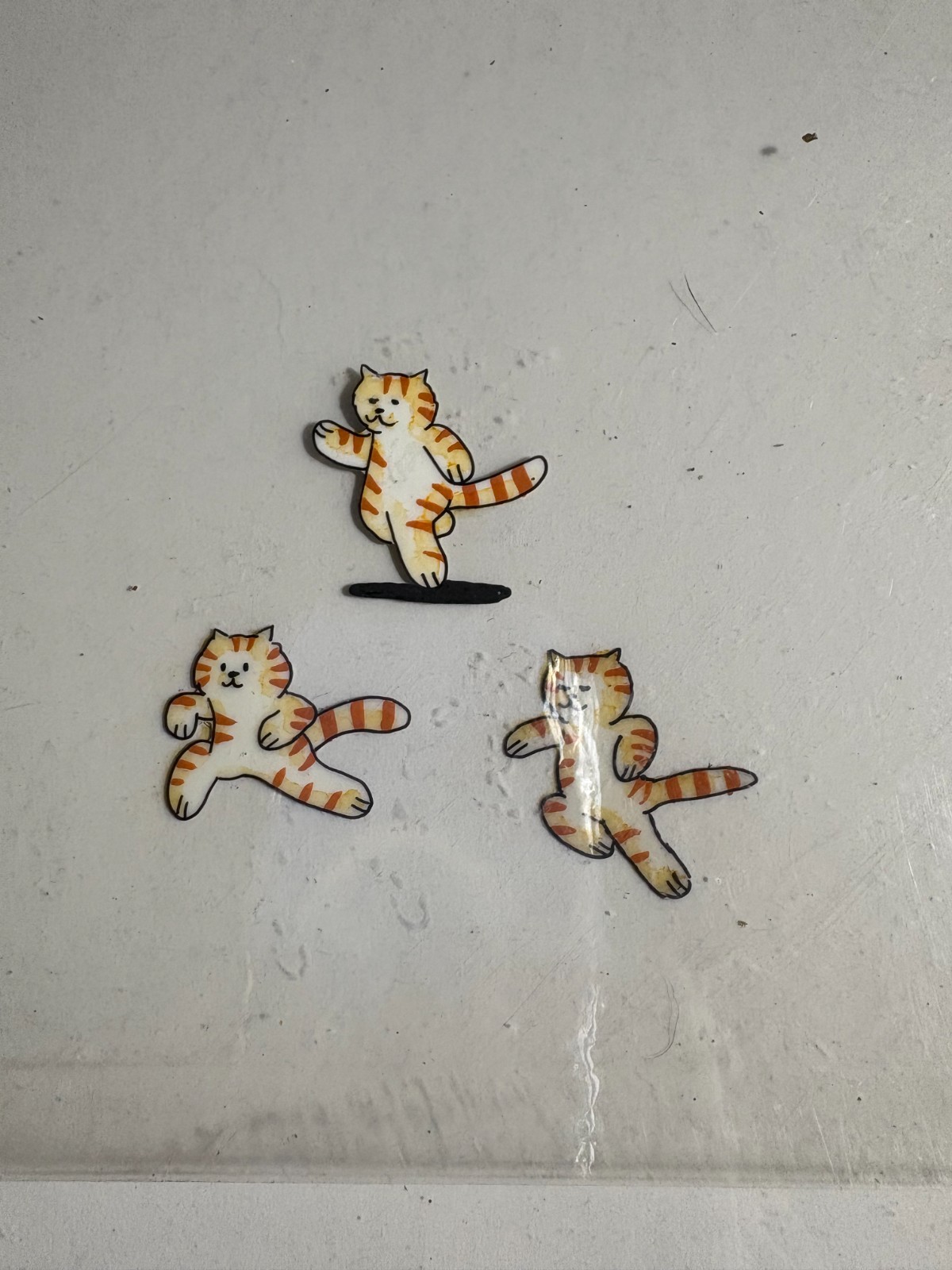 1980’s GOOD MEWS Cat Food 12.5×10.5″ Animation Small Striped Orange Cat LOT of 3