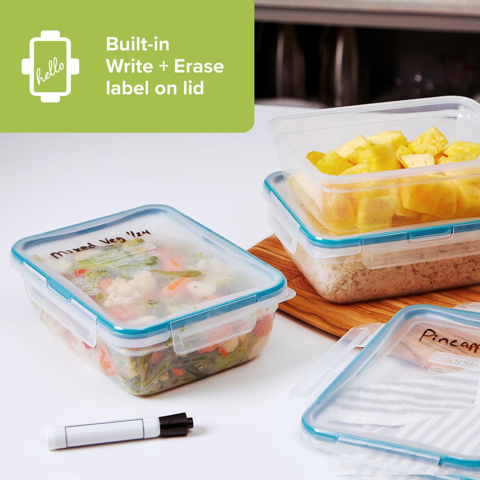 Snapware Plastic Total Solution 3-Pack (8.5-Cup) Food Storage 3 Pack, Clear