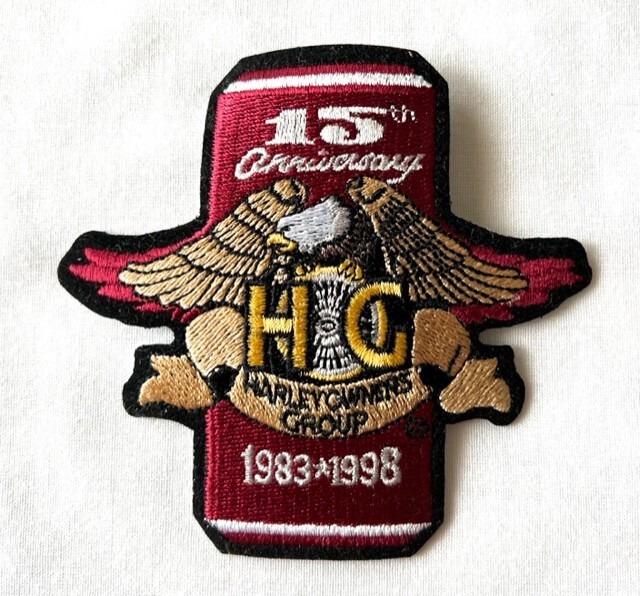 HARLEY DAVIDSON – 15th ANNIVERSARY HOG PATCH – 1983-1998 – BRAND NEW