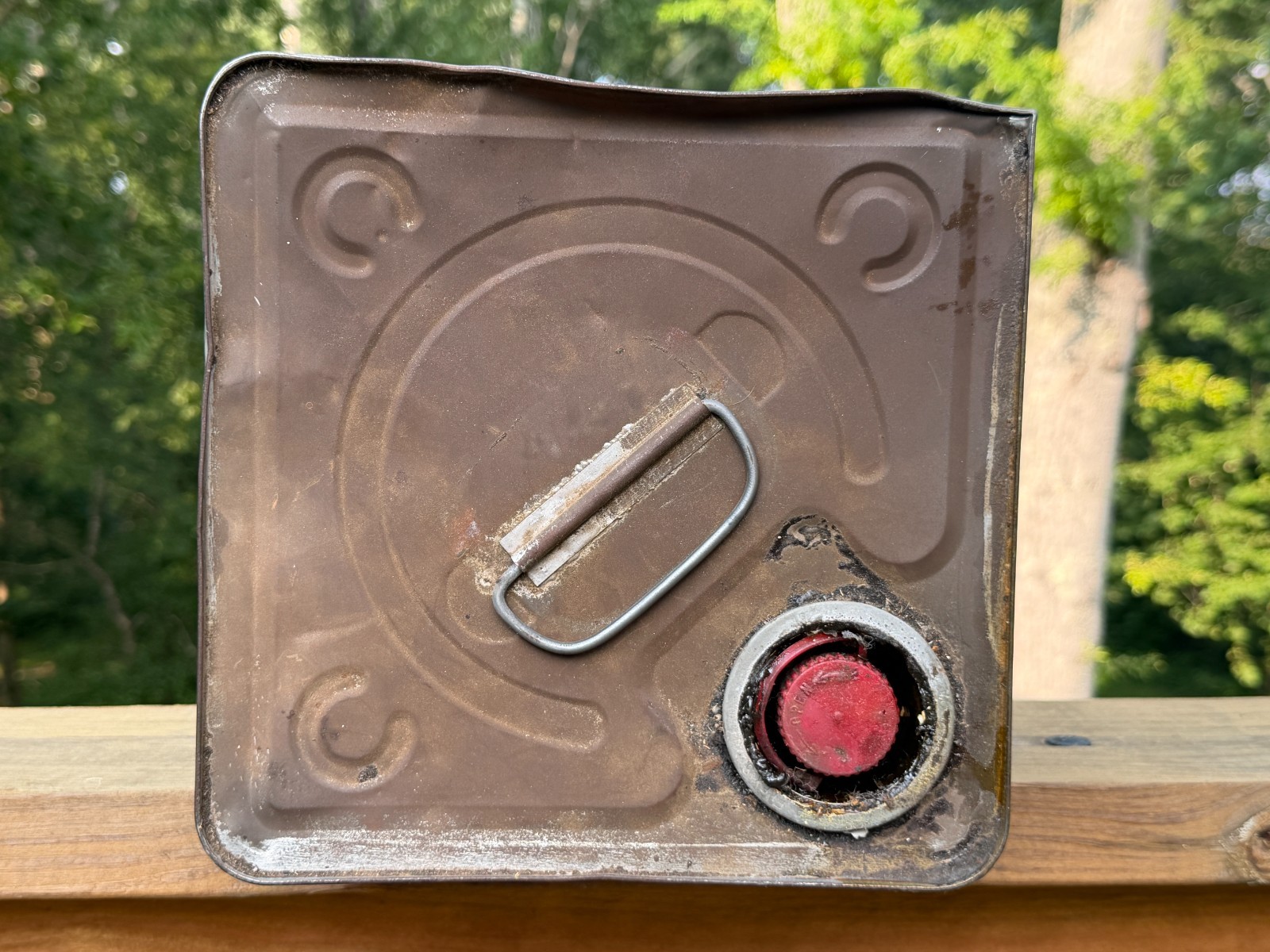 Vintage Square Richfield Five 5 Gallon Oil Can Free Shipping