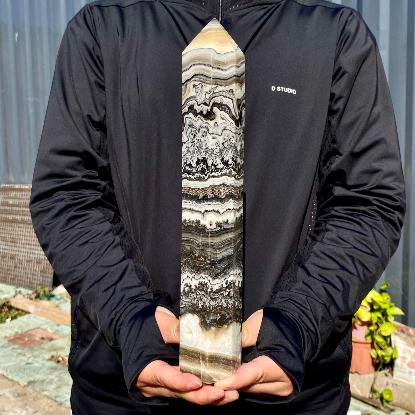 2.72LB Natural Calcite Crystal Quartz Hexagonal obelisk Mineral Wand Point