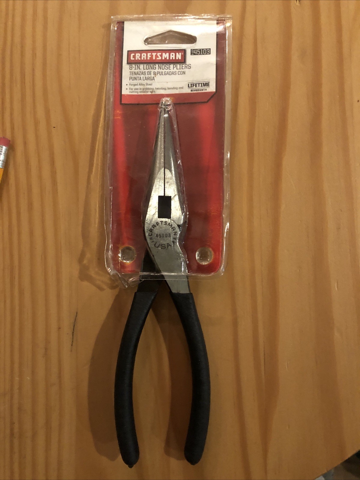 Vintage Sears Craftsman 8” Comfort Grip Long Nose Pliers 45103 NEW USA