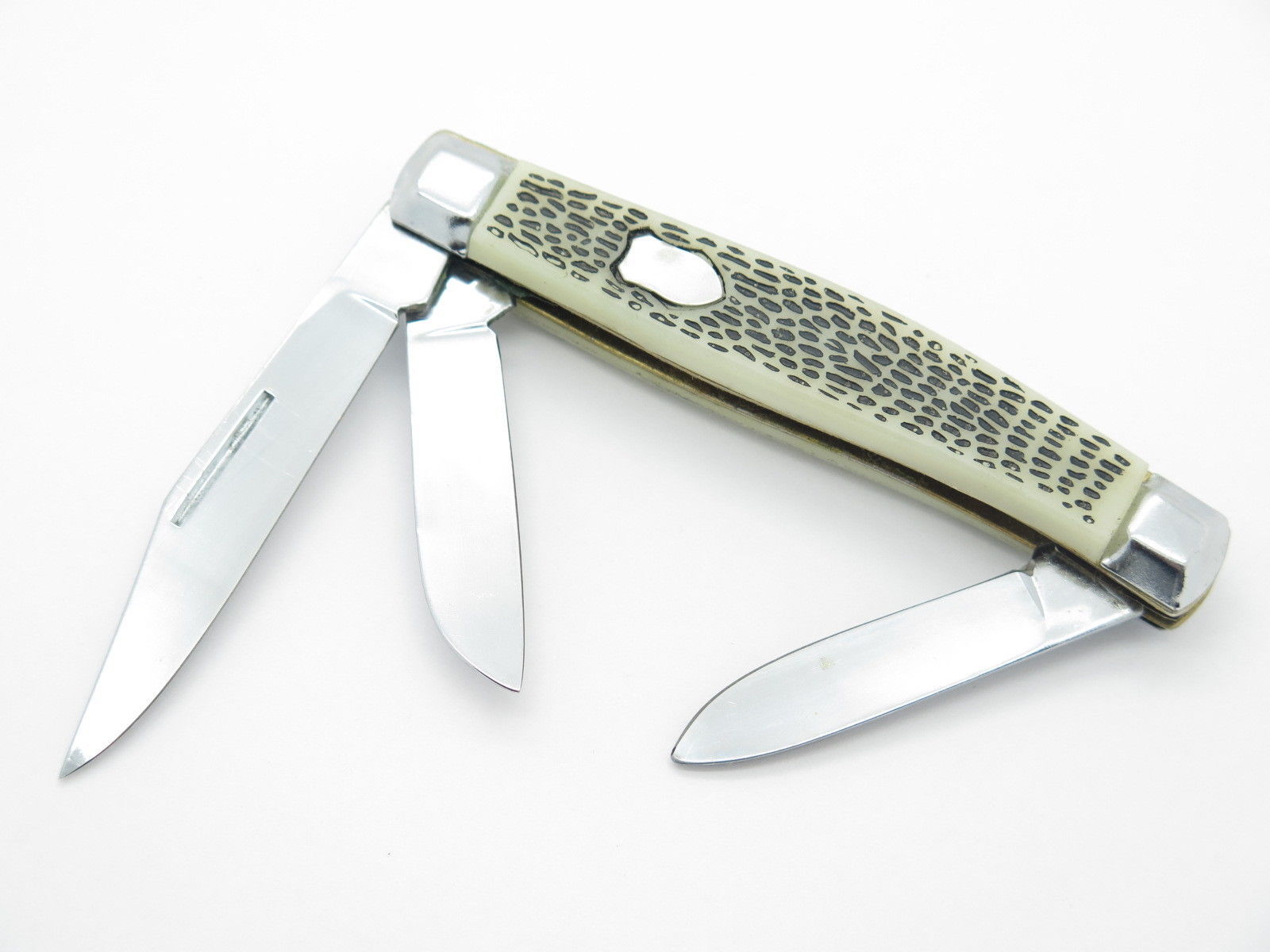 NOS 1980s “Made In China” Snake Skin Stockman Folding Pocket Whittler Knife