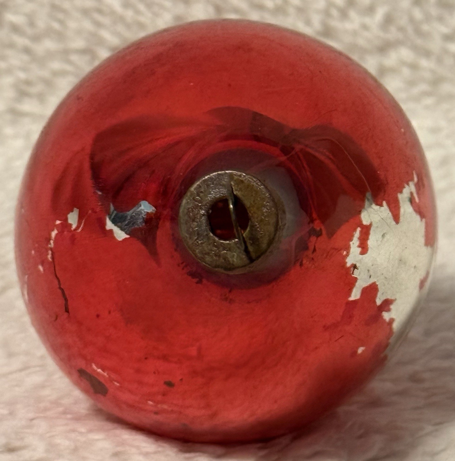 Vintage Large Red Glass Teardrop Heim Christmas Ornament 5.25”