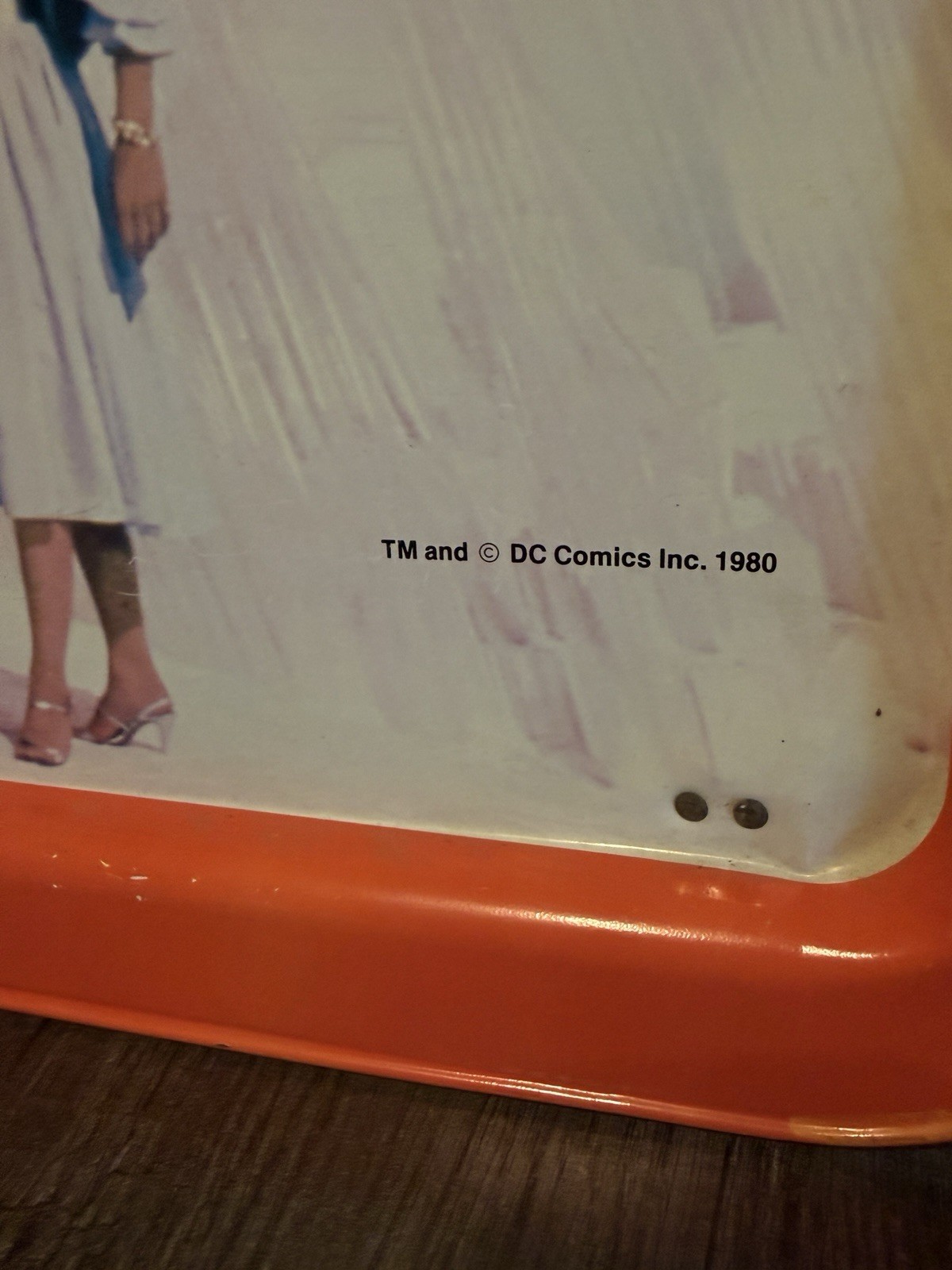 Vintage 1981 Superman Movie Metal TV Dinner Tray Lap Table DC Comics Collectible