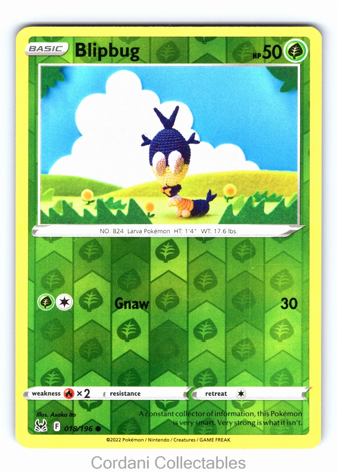 Blipbug 018/196 Reverse Holo Lost Origin Asako Ito Pokemon Near Mint