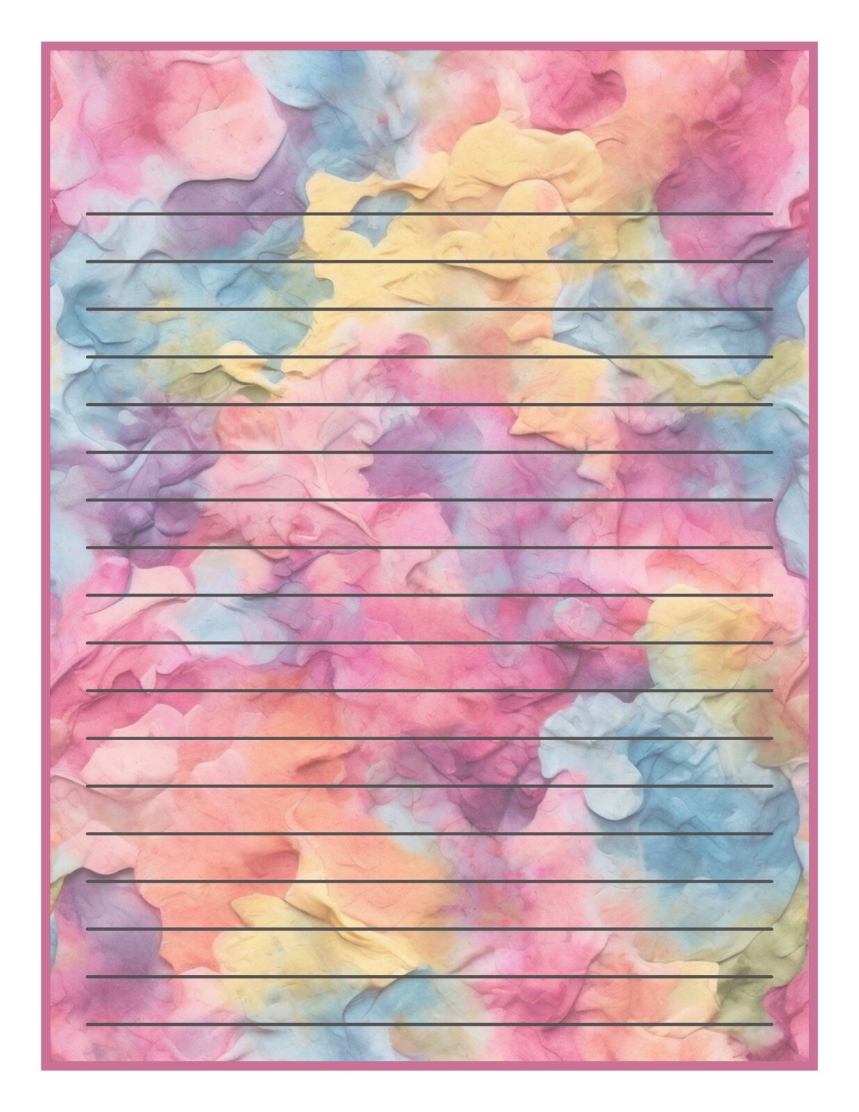 25 Sheets Letter Writing Paper Tie Dyed Color Stationery – Nostalgia #034