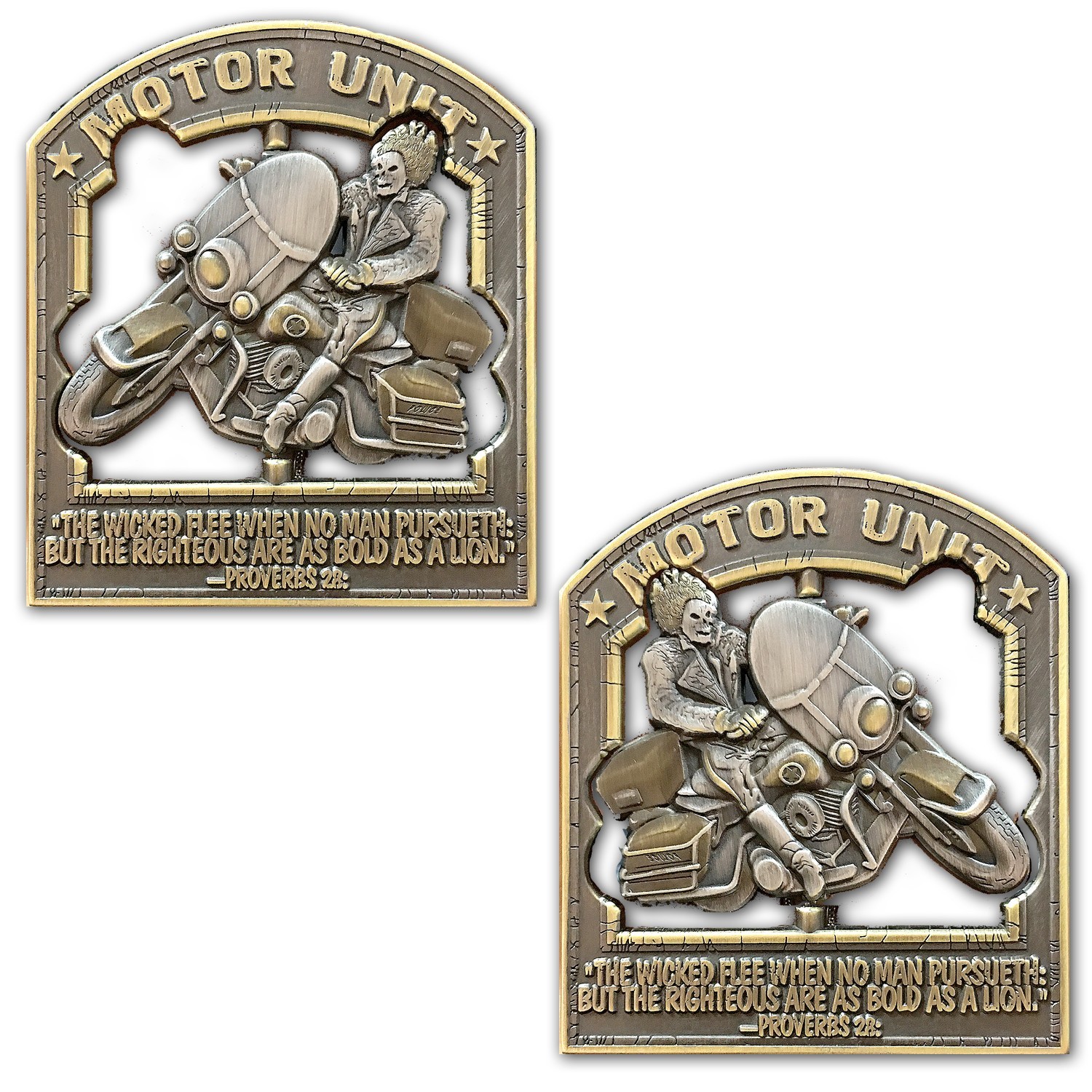 Police Motor Unit Motorcycle Ghost Rider Spinner Police Challenge Coin