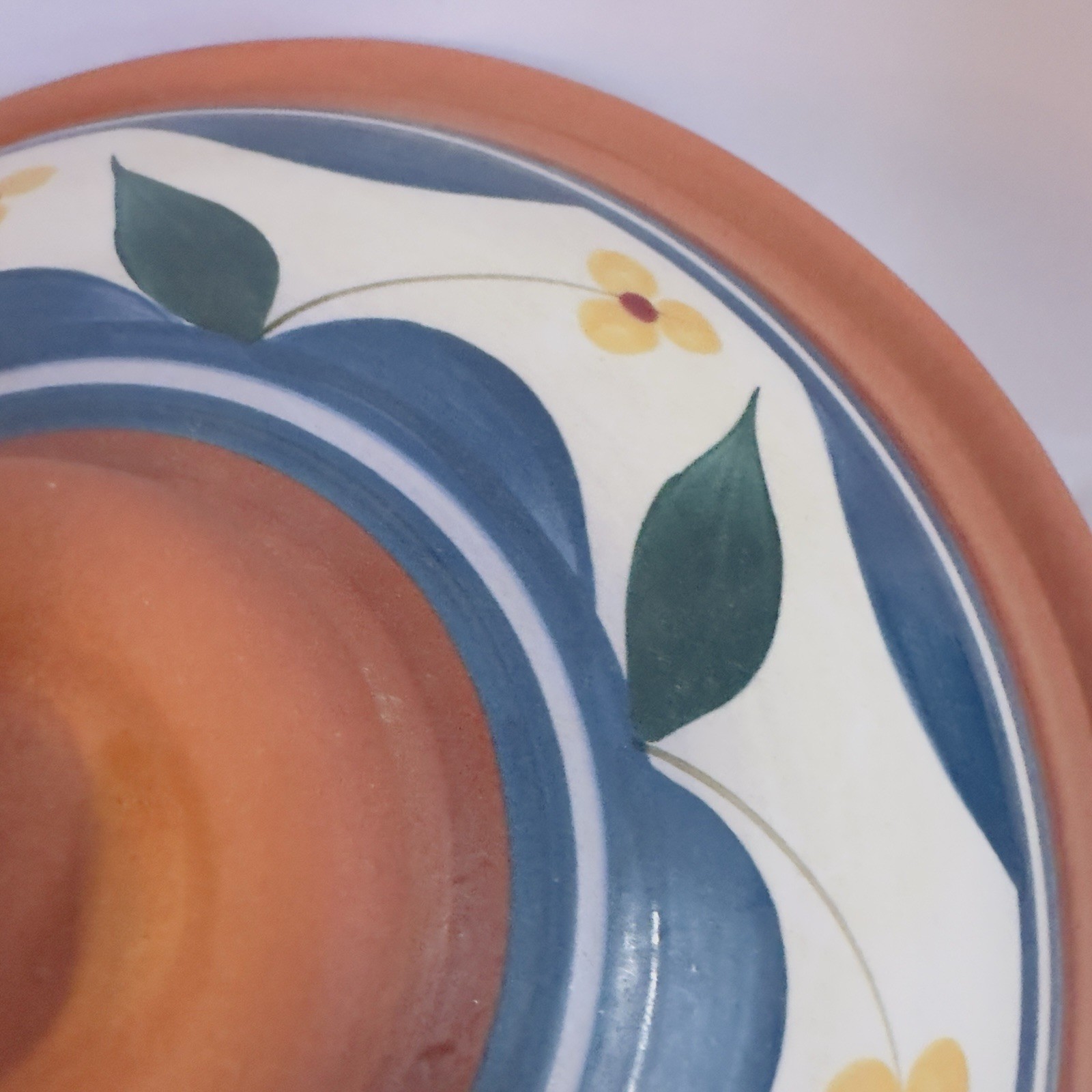 10.5″ EARTHENWARE STEAMER Terra Cotta Pottery Warmer Baker Cobalt Blue Designs