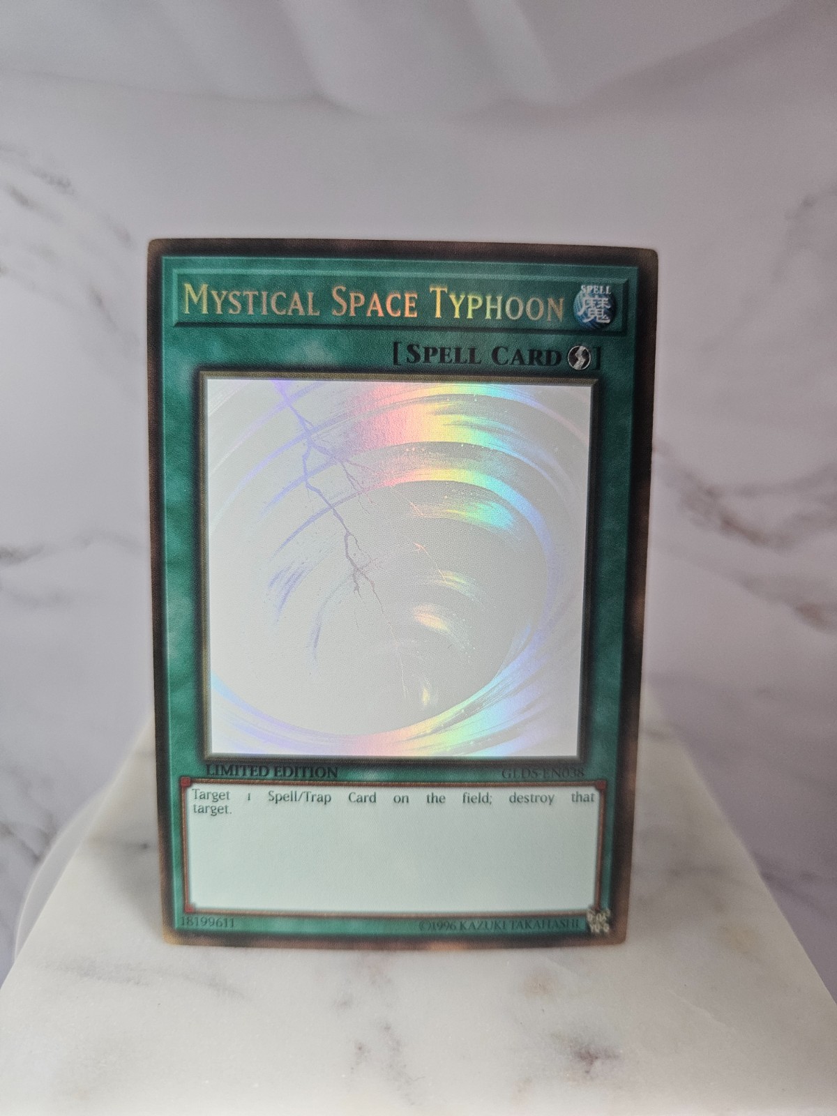Casual Play/Deck Test Card: Mystical Space Typhoon GLD5 Ghost Faded Art Holo
