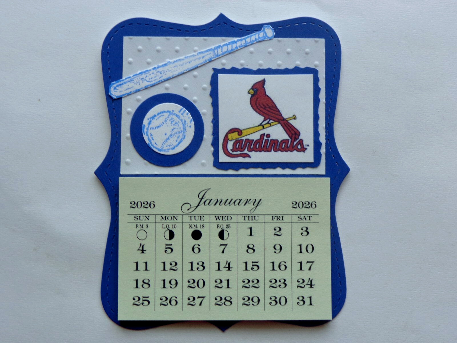 ST. LOUIS CARDINALS LOVE BASEBALL 2026 MINI MAGNETIC CALENDAR MONTHLY PAGES