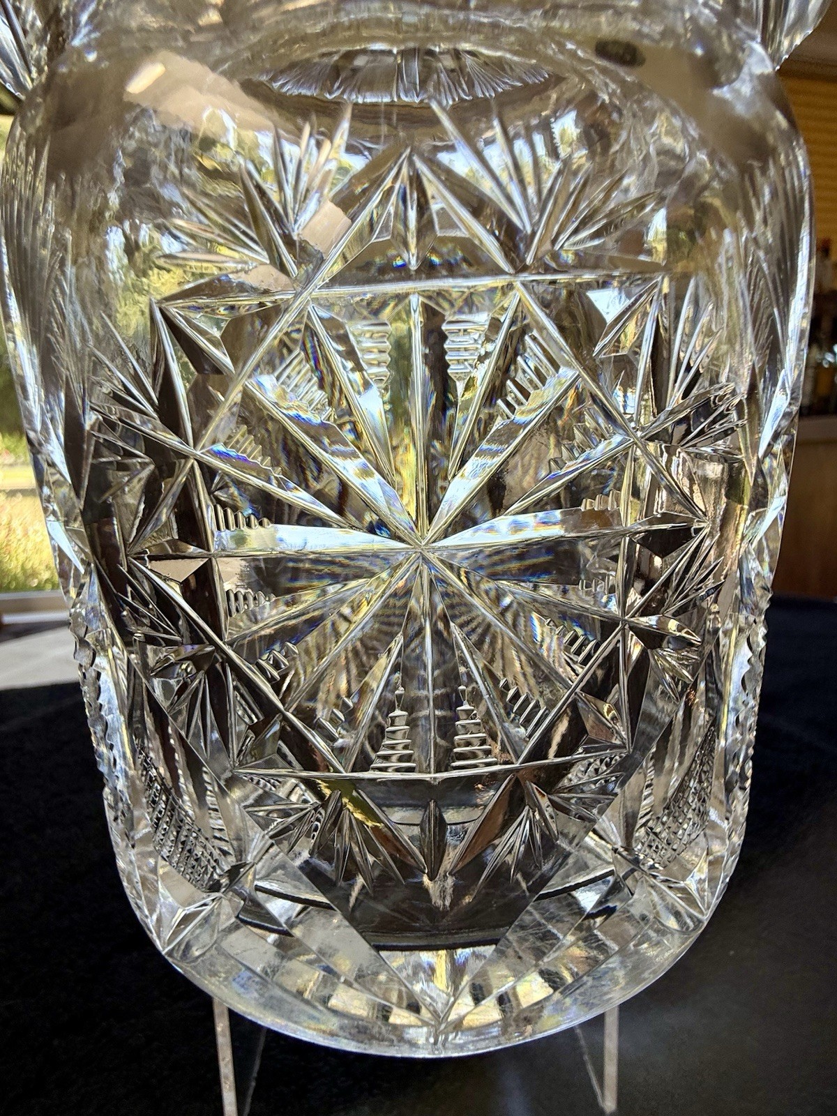 Antique American Brilliant Cut Glass Humidor-Cigar Jar likely J.Hoare