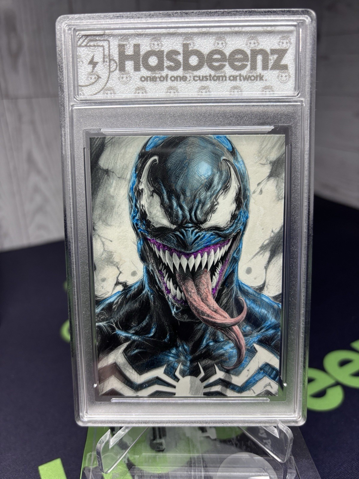 2026 Hasbeenz x Marvel Venom 130pt. Acrylic Sketch Card 1/1 Encased