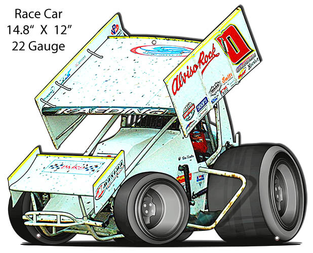 Vintage Style Metal Sign Sprint Race Car By Phil Hamilton 14.8×12