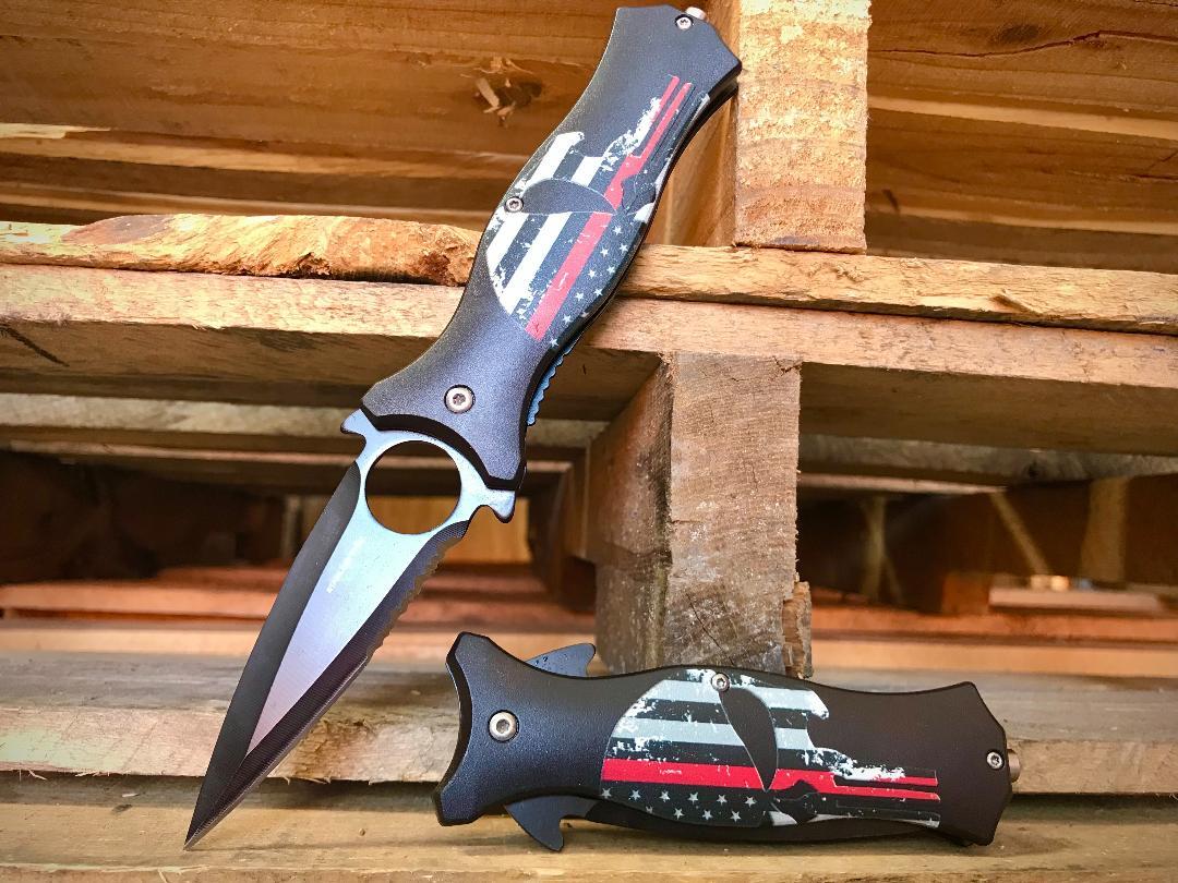 8.5″ Punisher Tactical Survival Spring Assisted Open Folding Pocket Knife