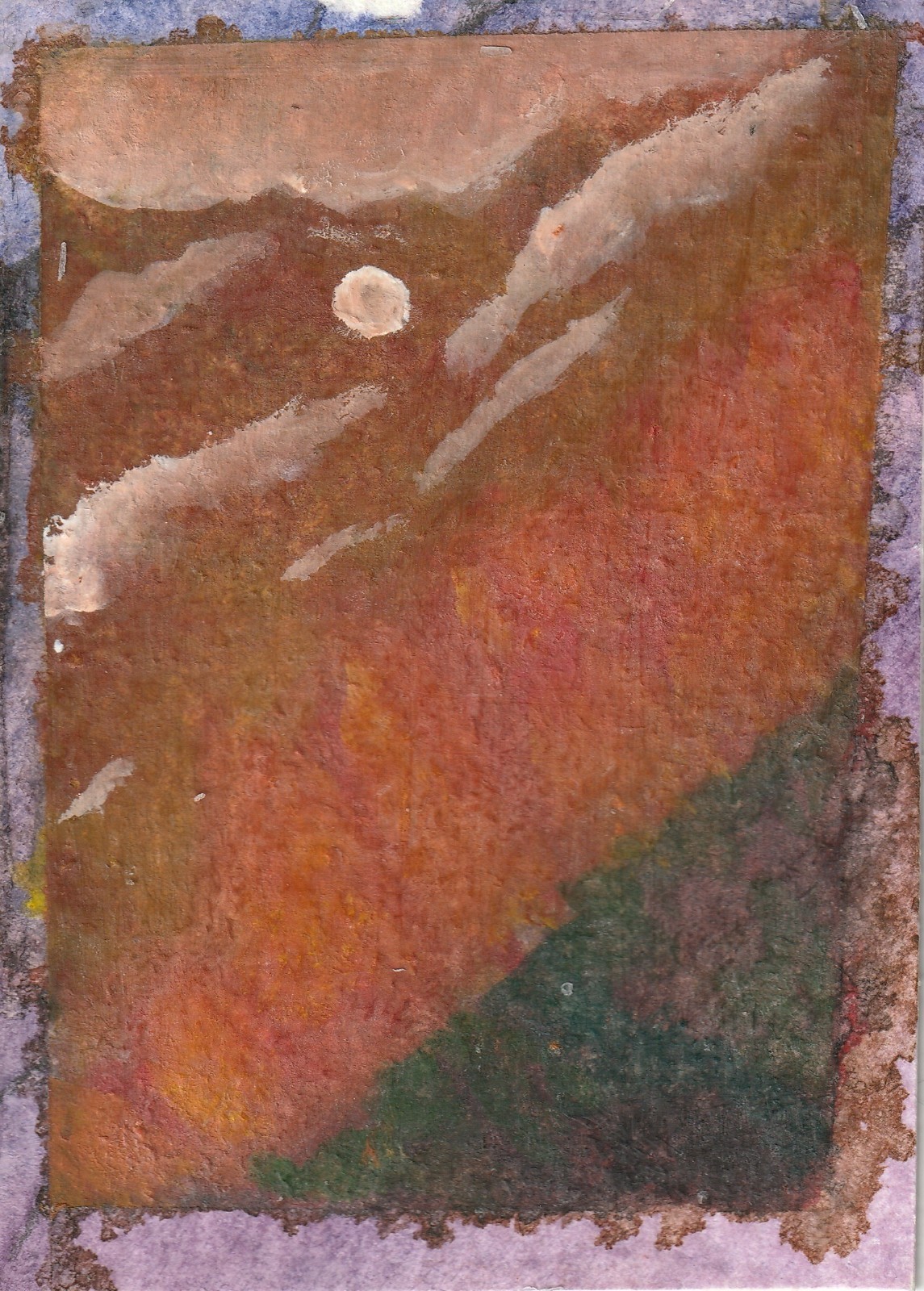 ACEO Autumn night landscape – Original Watercolor Painting – SpookieCreations