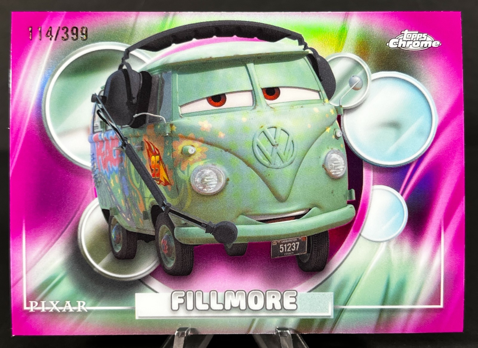 2026 Topps Chrome Disney 🔥 #25 Fillmore Pink Refractor 114/399 Cars