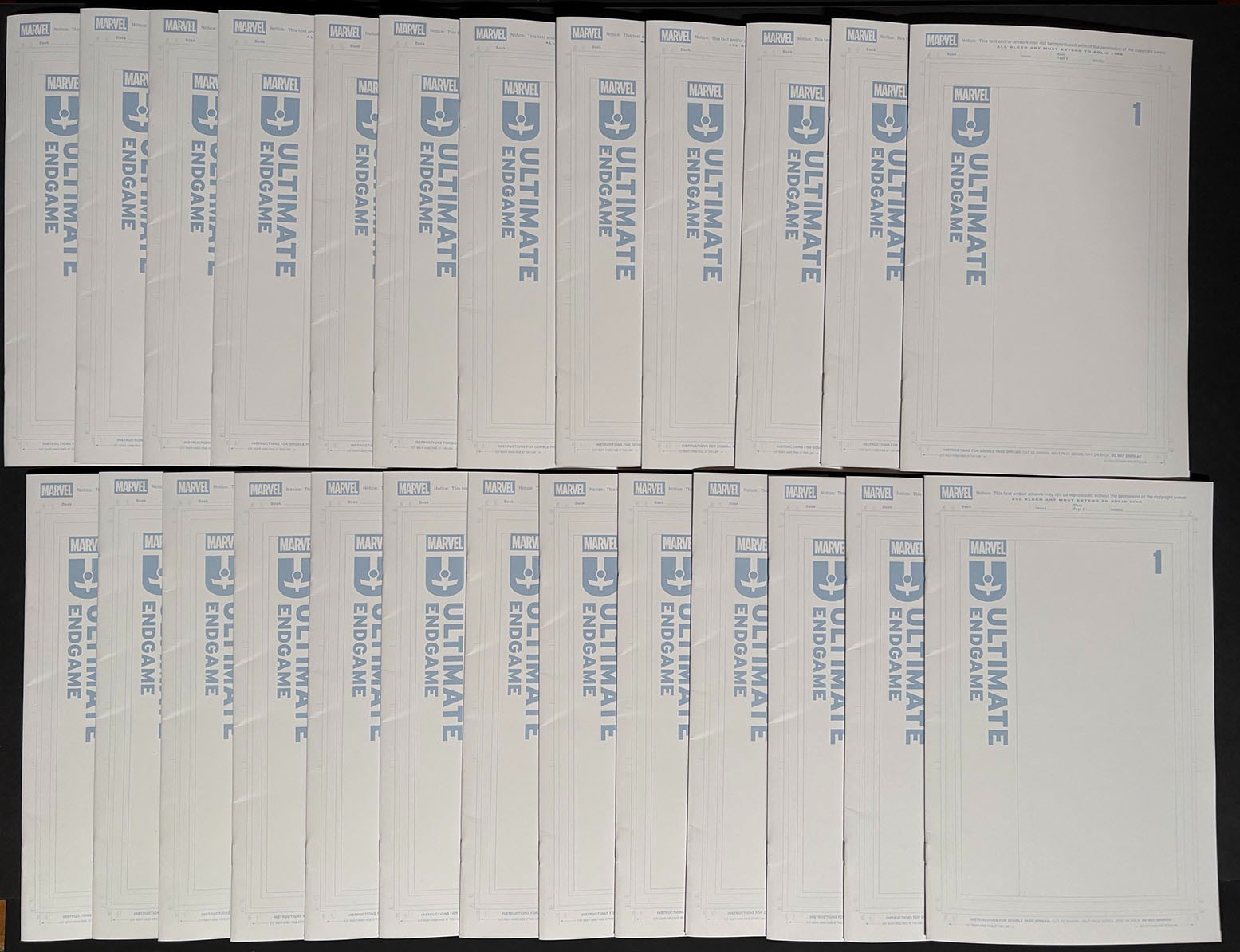 Ultimate Endgame #1 Blank Sketch Variant *LOT OF 25 COPIES* (spine tics)