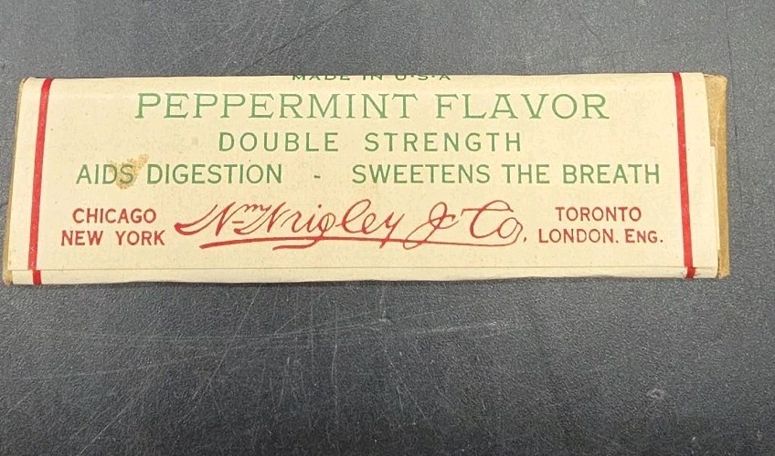 Advertising chewing GUM STICK with wrapper label – WRIGLEY 1900’s London