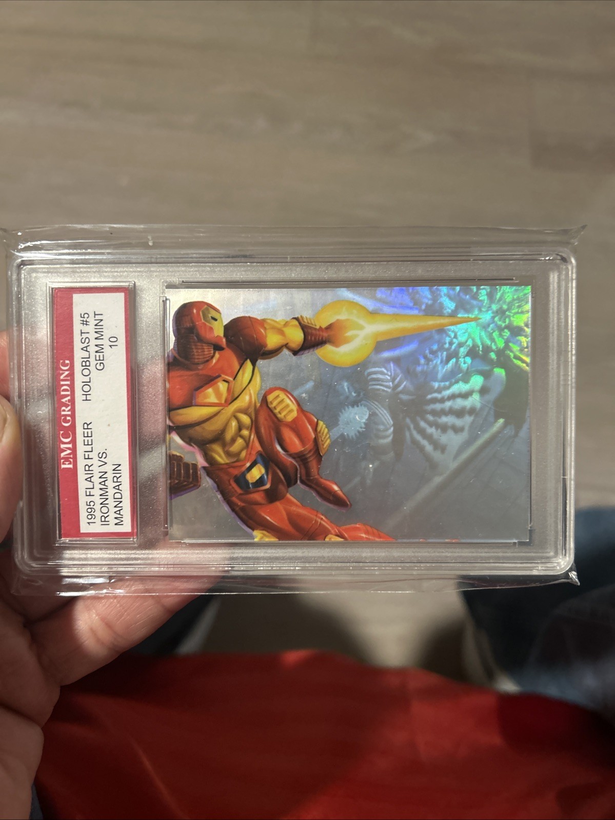 1995 Flair Marvel Annual 5 of 12 Holoblast Iron Man Vs. Mandarin Gem Mint 10 EMC