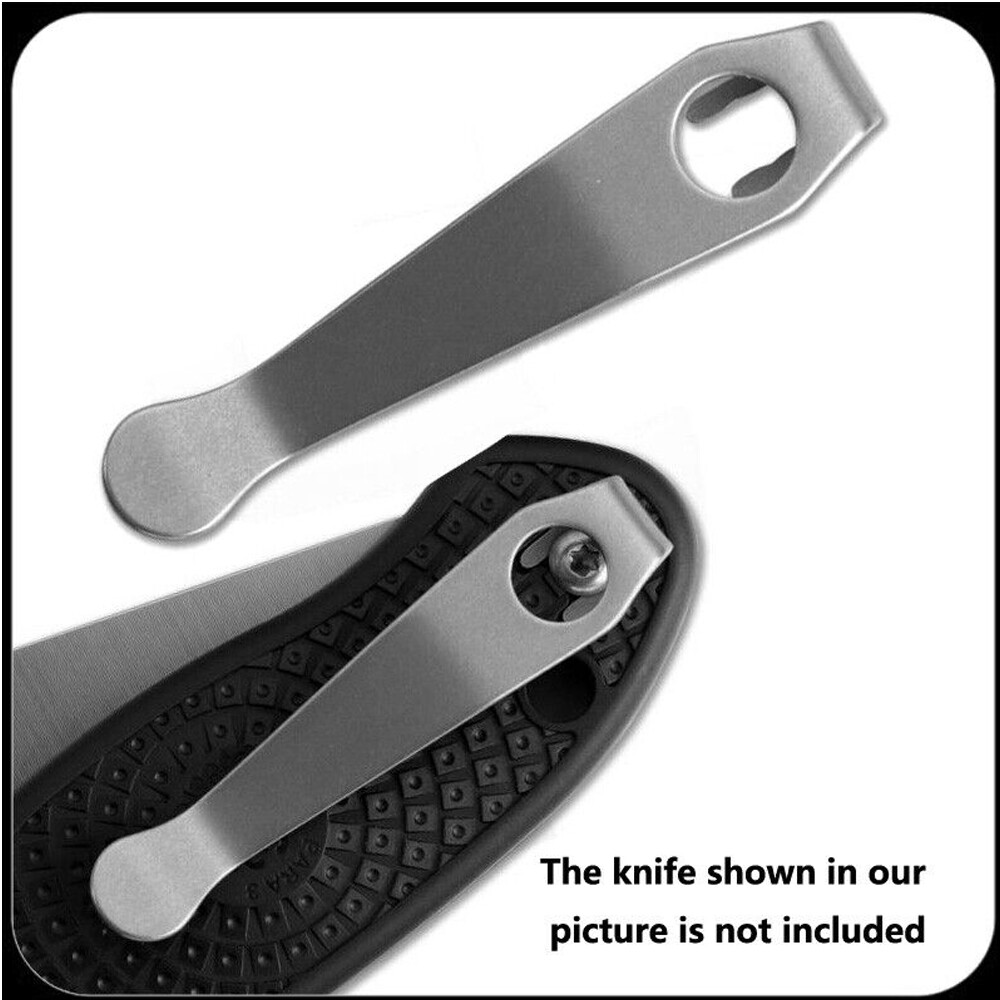 2PCS Lightweight Titanium Deep Carry Wire Clip For Spyderco Para 3 LW, Sage 5 US