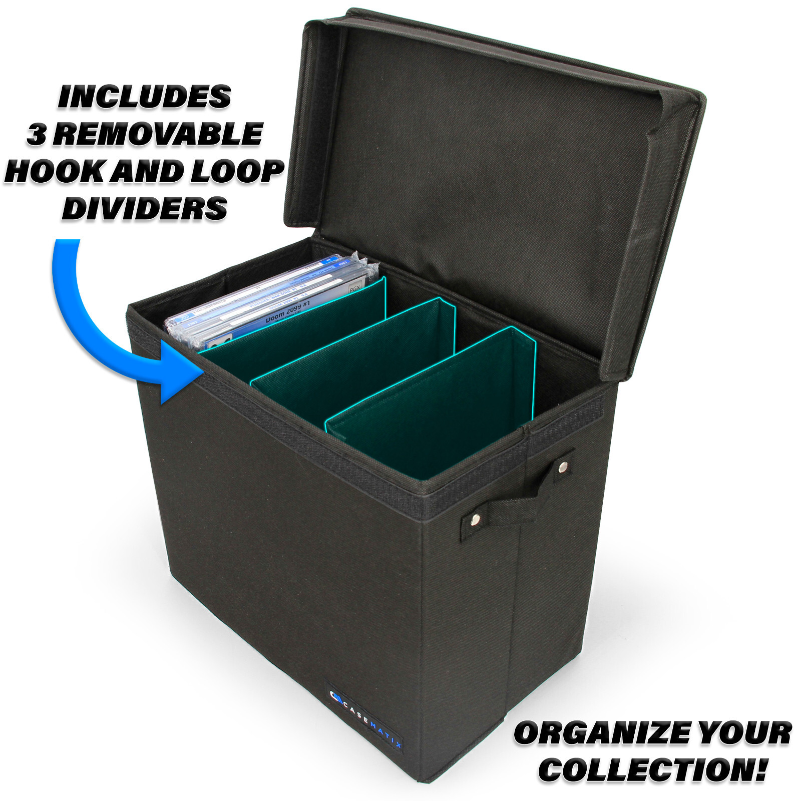 Graded Comic Book Storage Case Fits 28 CGC Graded Comics in Book Bin W/ Dividers
