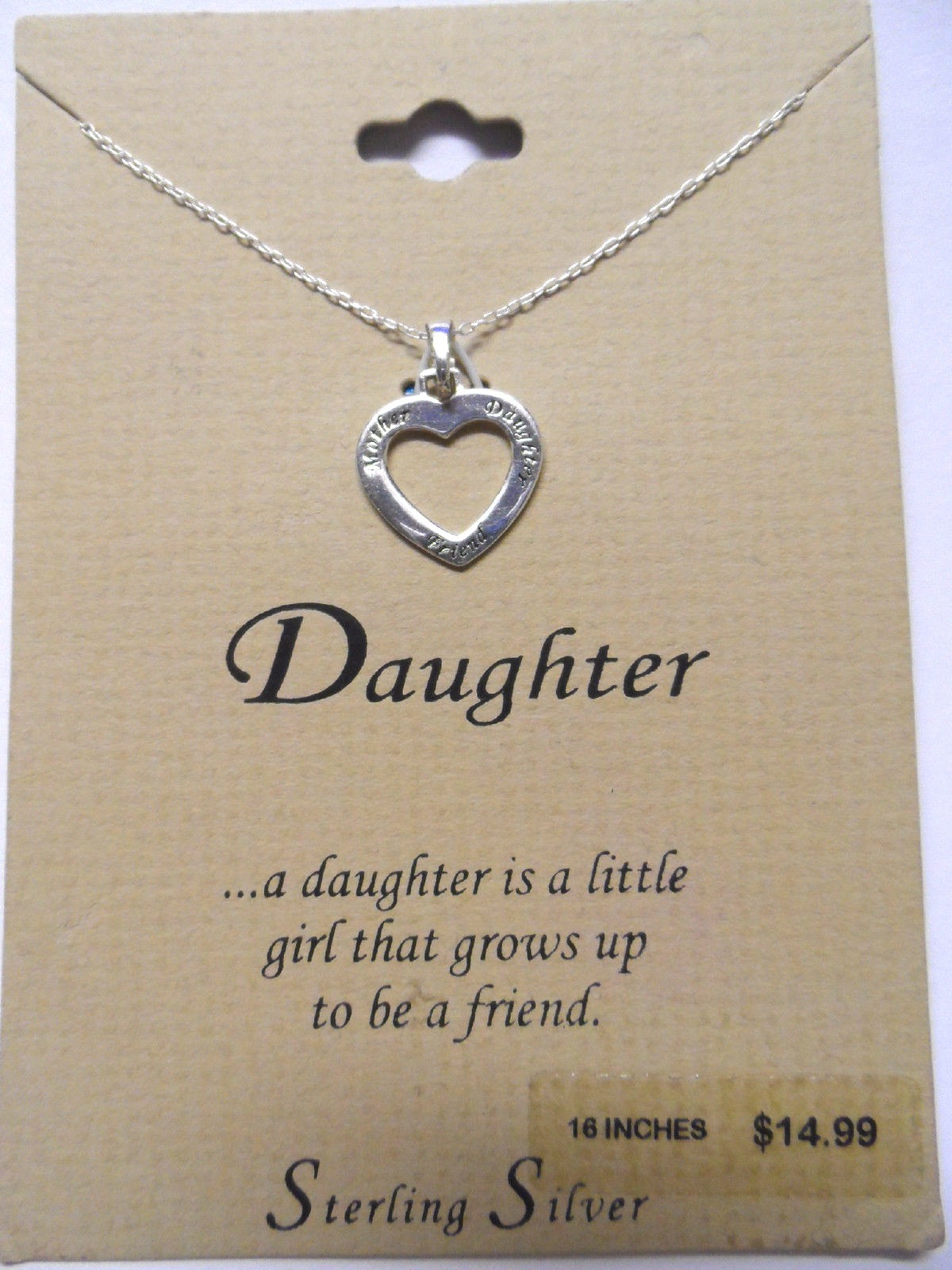 Women’s Sterling Silver “Daughter” Pendant with 16″ Chain ()