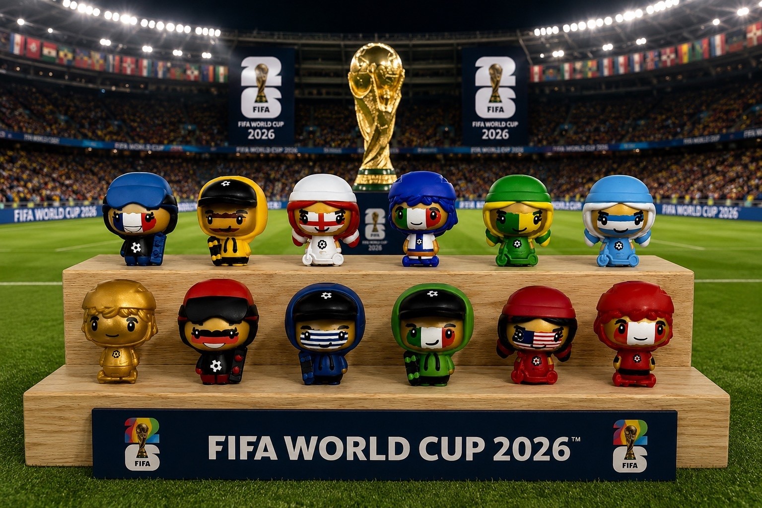 Kinder Joy Funko FIFA World Cup 2026 Full Set of 12 Figures w/papers