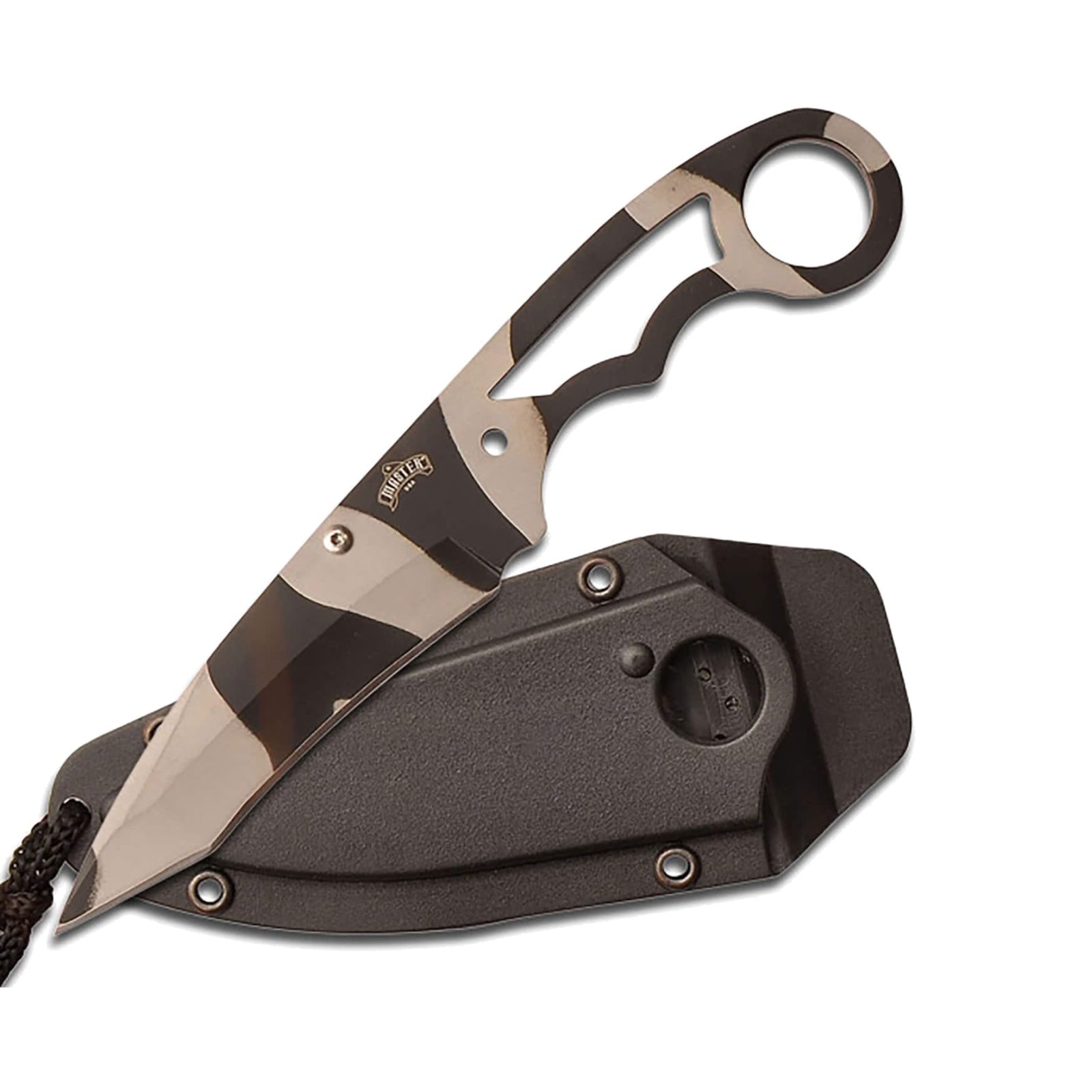 Ambidextrous Stainless Steel Neck Knife – 6.75-Inch Tanto Point Blade & Sheath