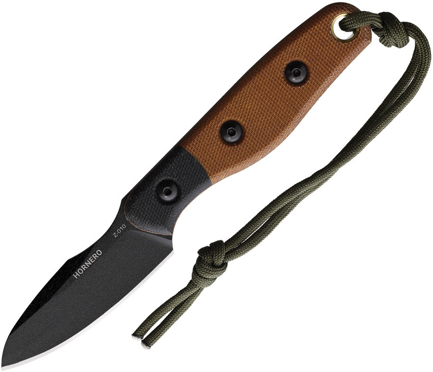 TOPS Hornero Brown & Black Micarta 1095HC Steel Fixed Blade Knife HORN01