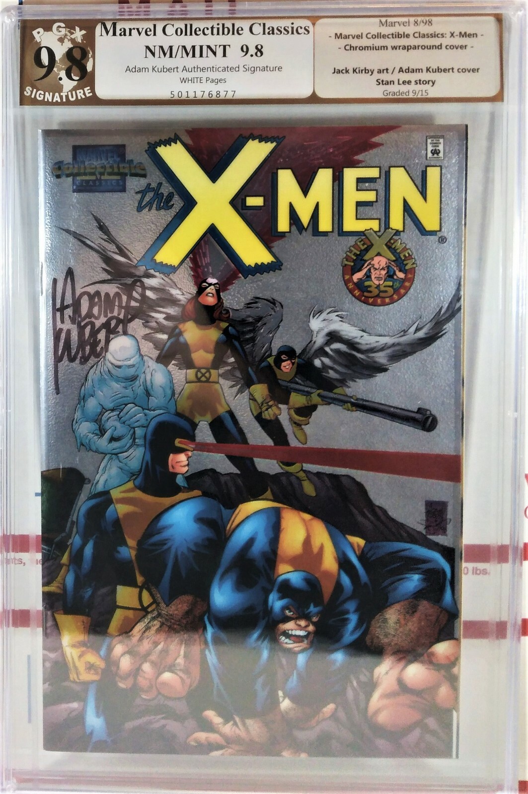 💥 PGX 9.8 ADAM KUBERT SIGNED X-MEN #1 MARVEL COLLECTIBLE CLASSICS CHROMIUM cgc