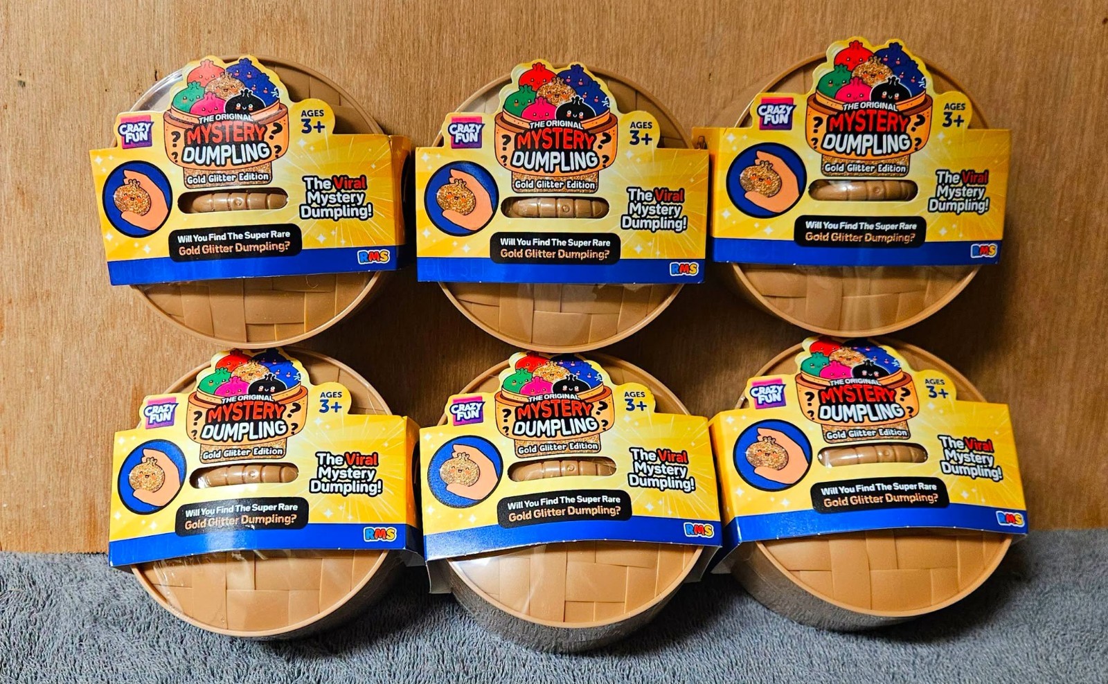 RMS Squishy Mystery Dumpling Viral Gold Glitter Edition Lot Of 6 VHTF RARE