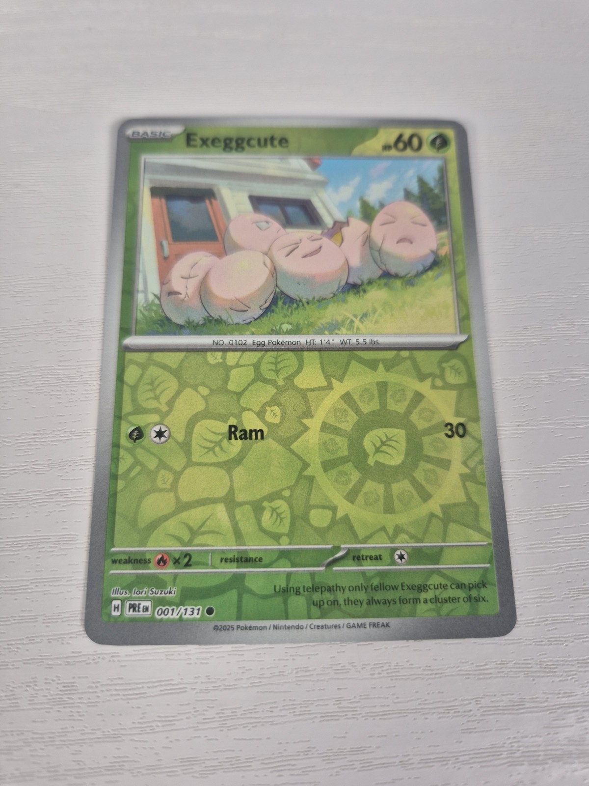 Exeggcute 001/131 – Prismatic Evolutions – Reverse Holo Pokemon TCG – NM
