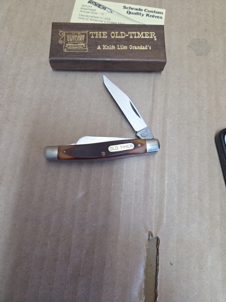 Vintage Schrade Old Timer 340T 3 Blade Folding Pocket Knife USA New in Box