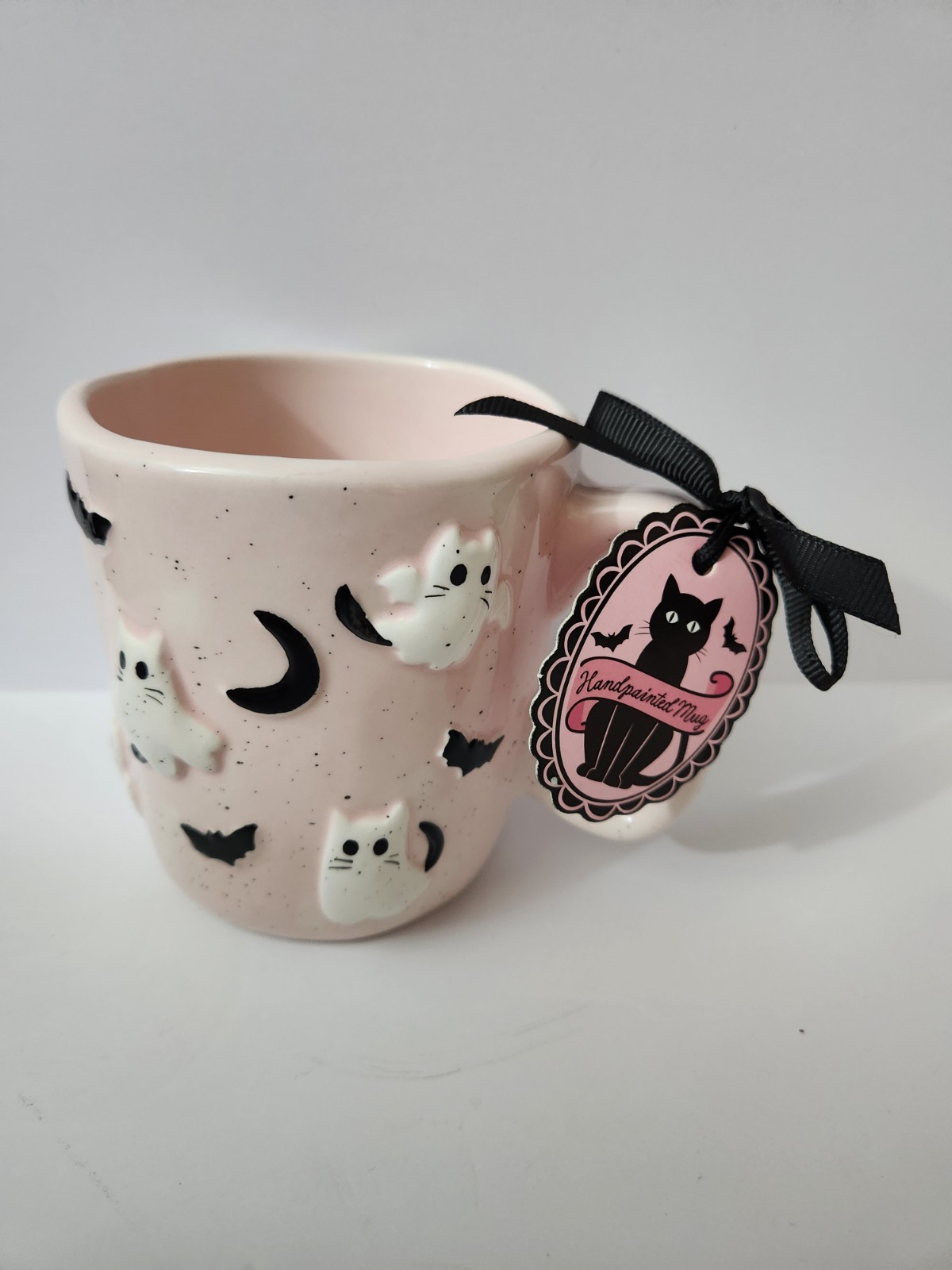 Cute Little Kitty Ghosts Coffee Mug 18 oz Ceramic Tea Cup By Sunday Morning