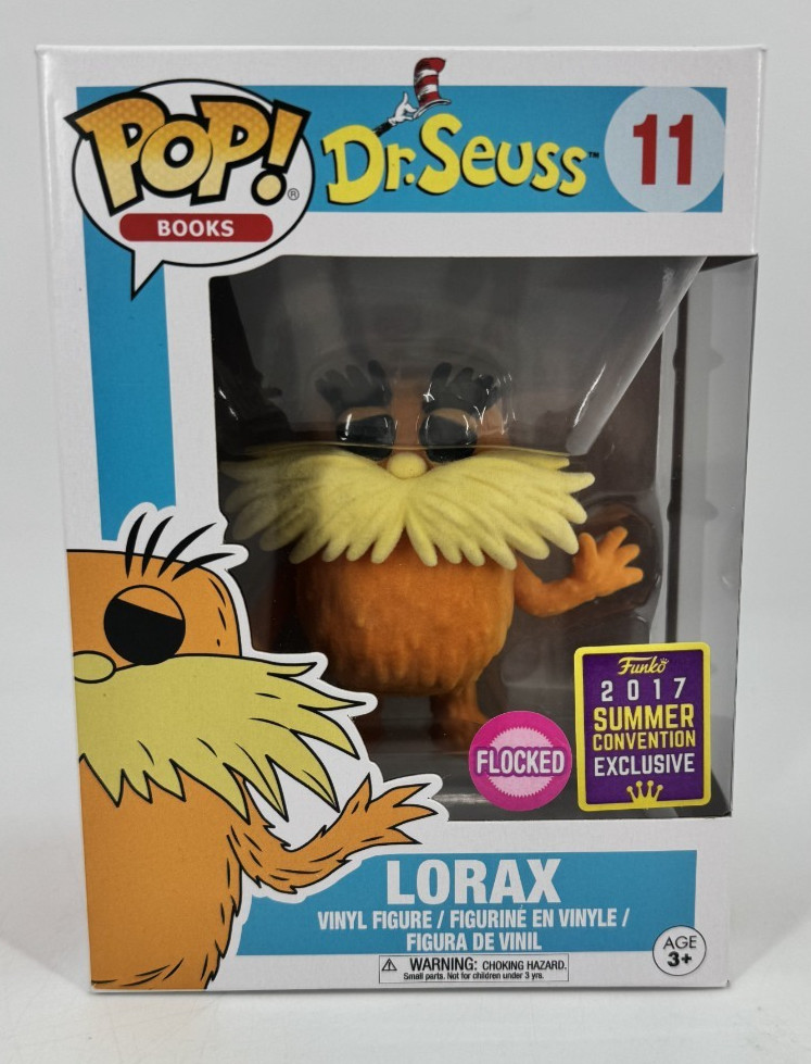 Funko Pop Dr. Seuss Lorax Flocked #11 2017 Summer Convention Exclusive Flocked