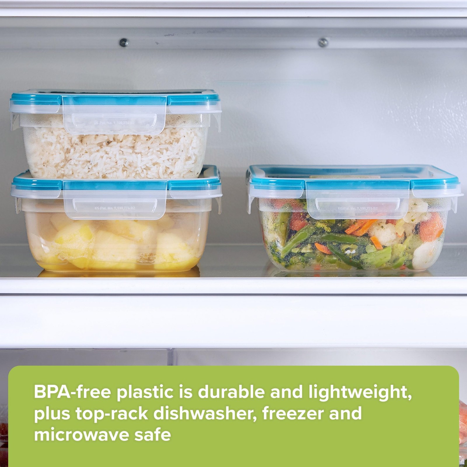 Snapware Total Solution 3-Pack (8.5-Cup) Plastic Food Storage 3 Pack, Clear