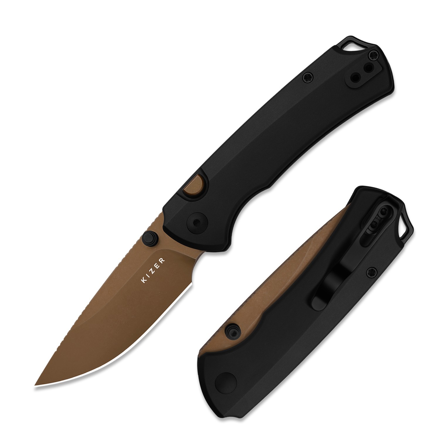 Kizer T1 BD EDC Folding Pocket Knife Elmax Blade Titanium Handle Ki3490.2BDA2