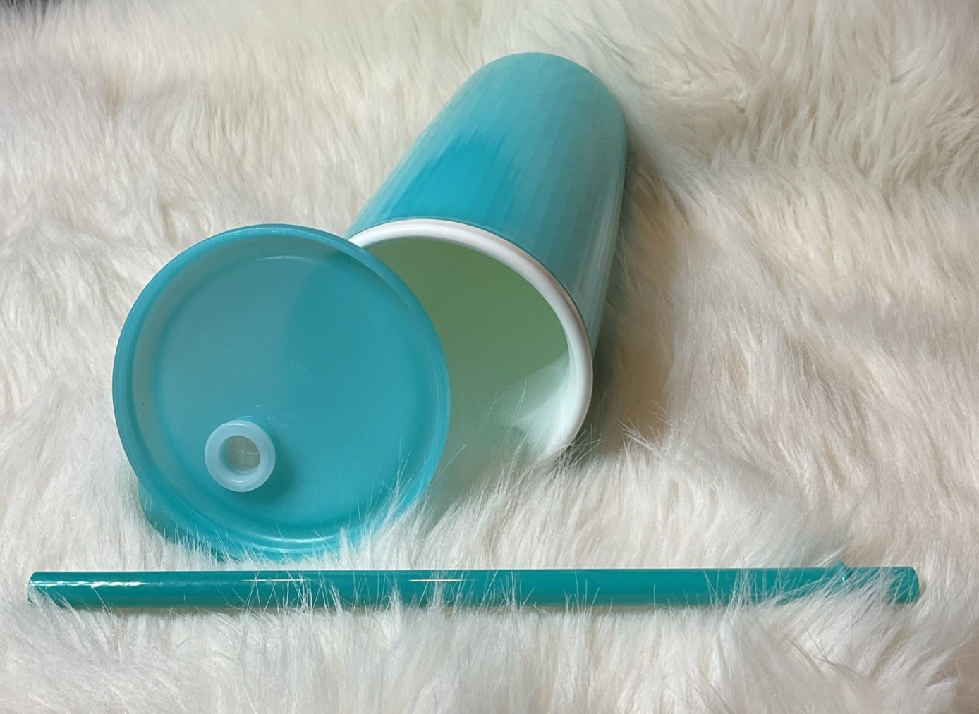 Tupperware Insulated Tumbler Straw Seal Lid Aqua 24oz 3329A CLEAN