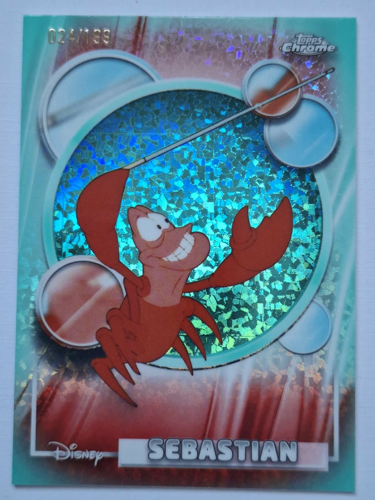 SEBASTIAN 2026 Topps Chrome Disney #107 Aqua Mini-Diamond Refractor 024/199