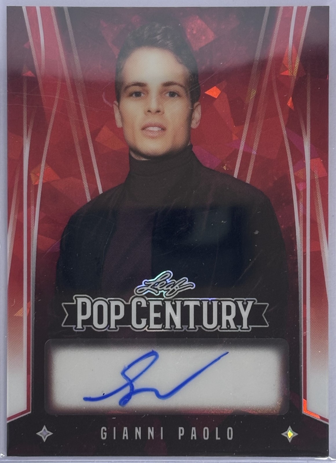 2025 Leaf Pop Century Gianni Paolo Red Cracked Ice Autograph /2