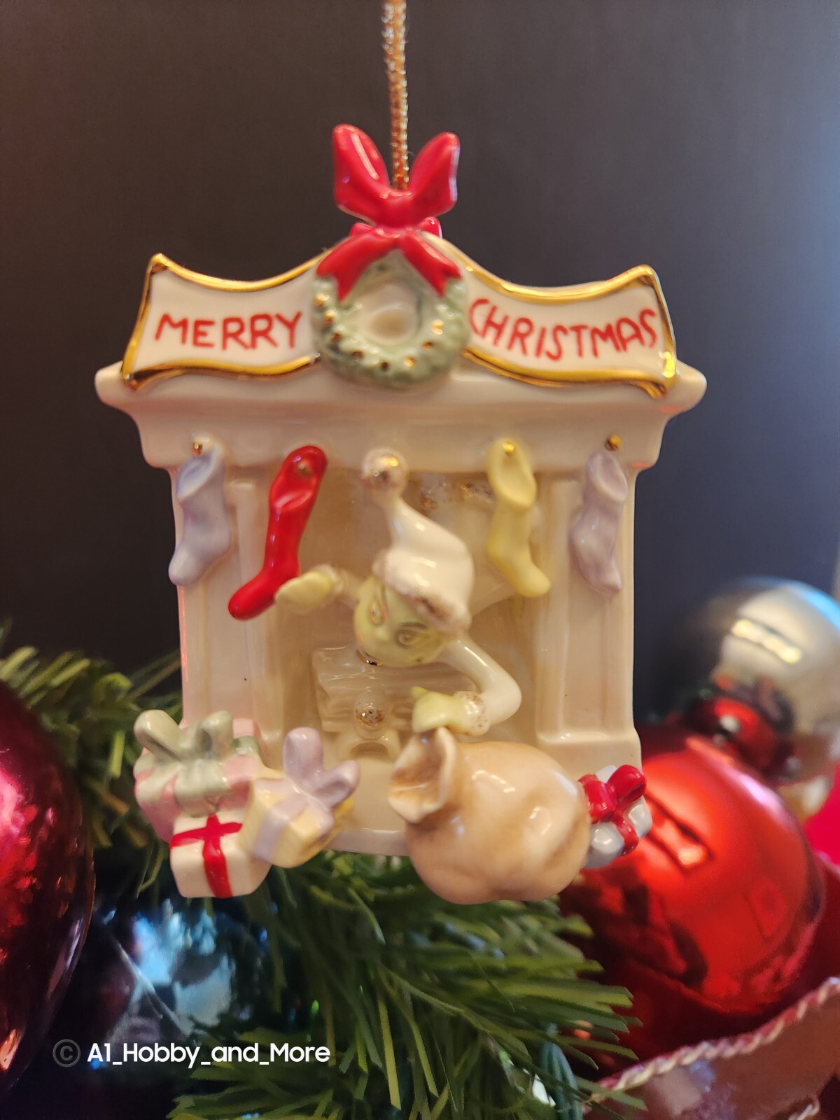 Vintage Lenox & Dr. Seuss “Slinking Up The Chimney” Ornament – RARE – New No Box