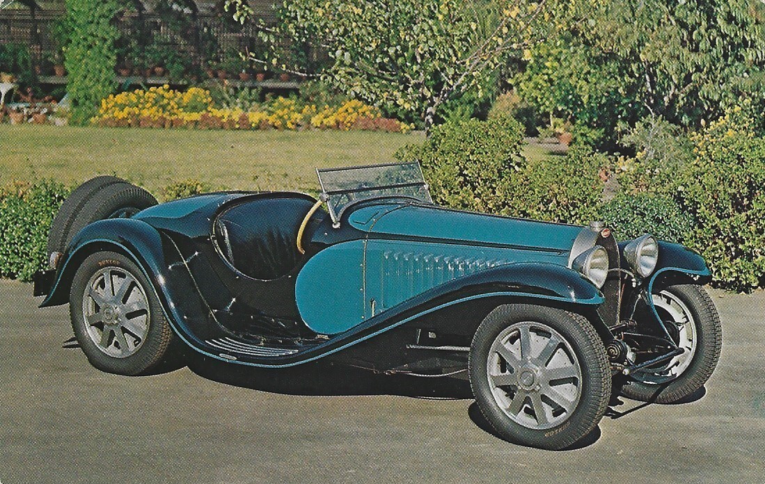 Postcard 1933 Bugatti Type 55 Supersport Straight 8 Sports Roadster Body