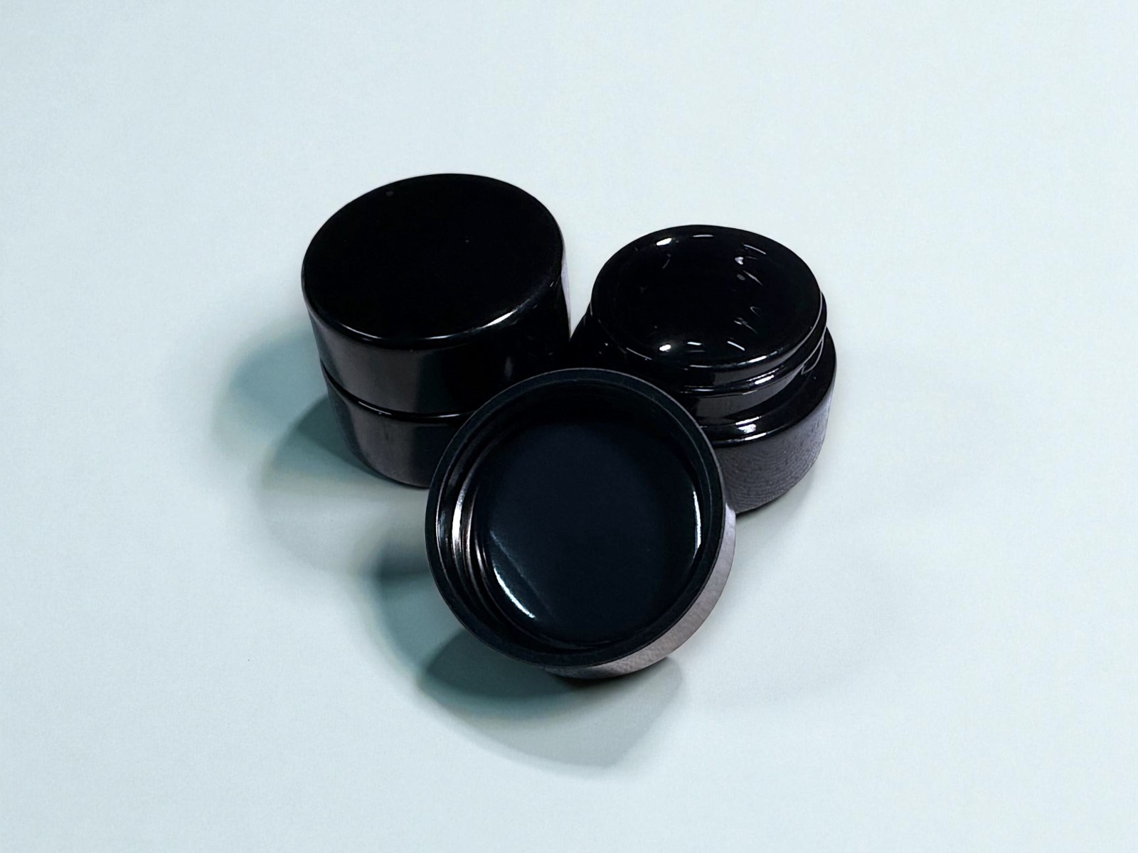 100x 5ml UV Glass Jars w/ Purple PTFE Lids Wholesale Airtight Non-Childproof