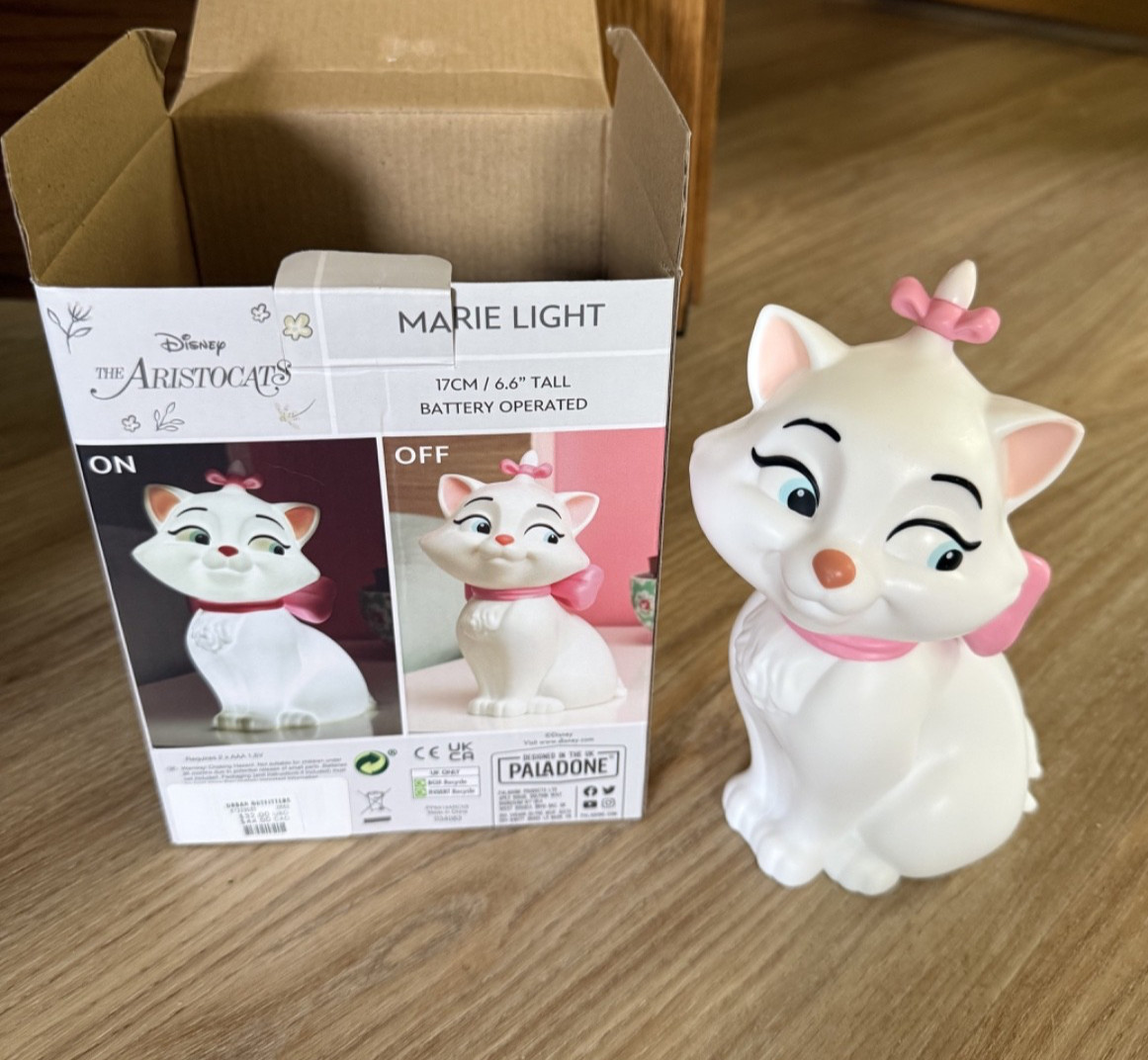 Disney The Aristocats Marie Lamp Light Up Bedside Night Light Rare Cute Pink 7”